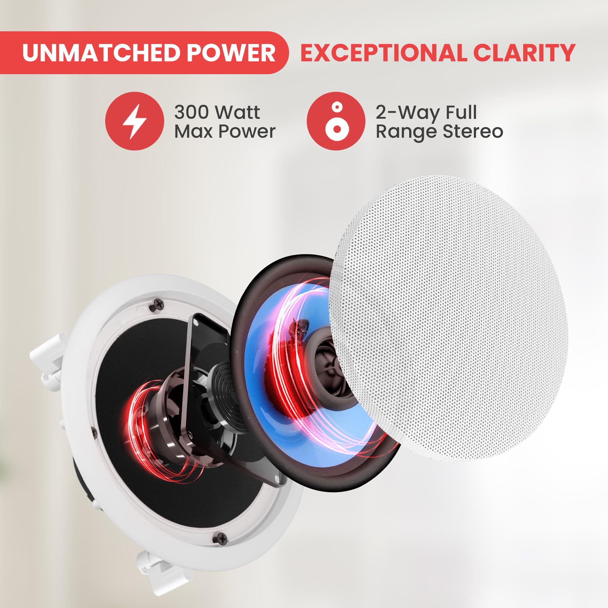 Foto 5 pulgar | Altavoz Pyle Home De 2 Vías Para Empotrar En Pared Y Techo Pic8e, 300 W, 8 Pulgadas - Venta Internacional.
