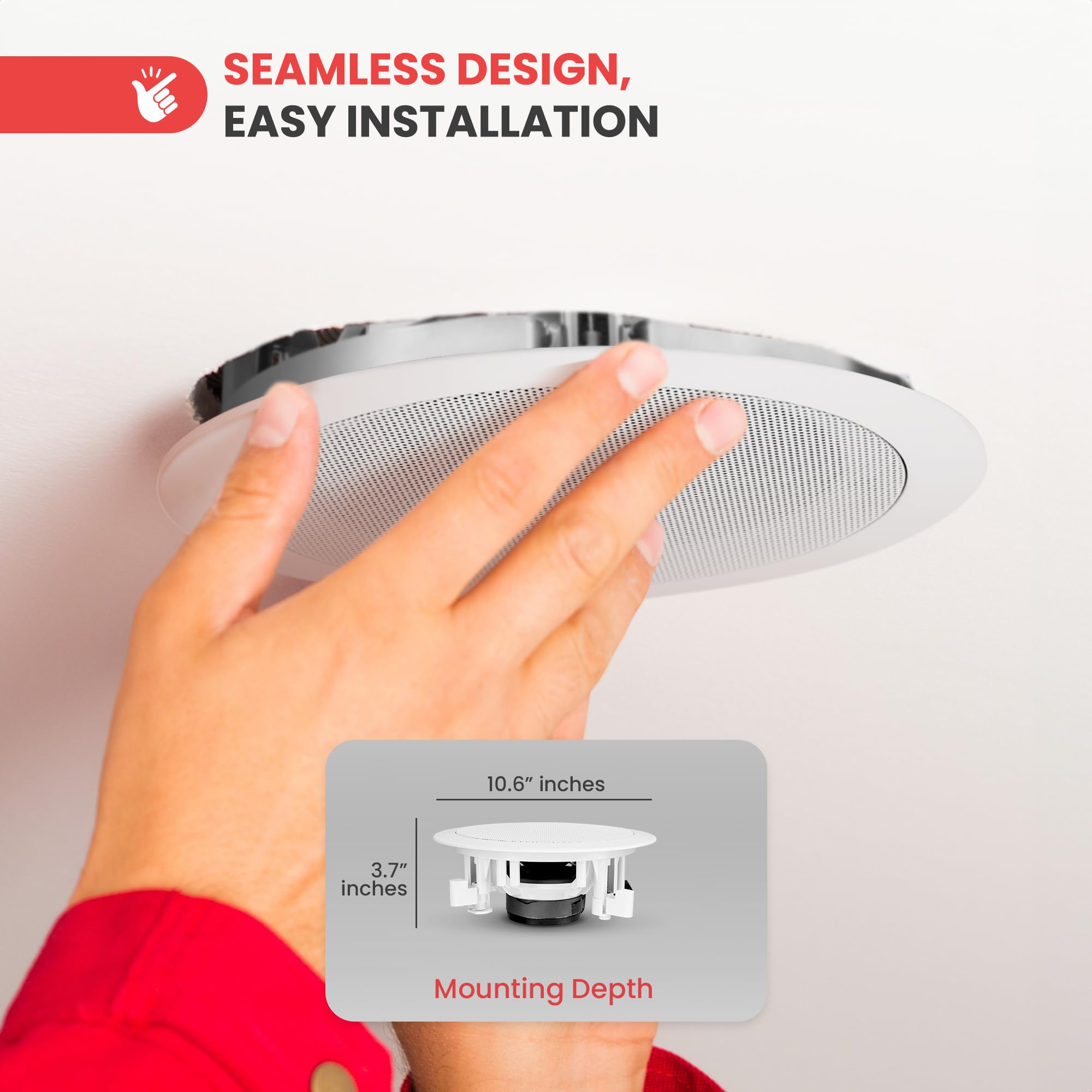 Foto 5 | Altavoz Pyle Home De 2 Vías Para Empotrar En Pared Y Techo Pic8e, 300 W, 8 Pulgadas - Venta Internacional.