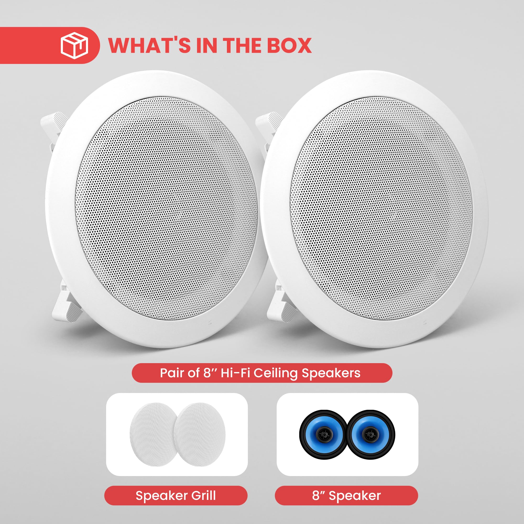 Foto 6 | Altavoz Pyle Home De 2 Vías Para Empotrar En Pared Y Techo Pic8e, 300 W, 8 Pulgadas - Venta Internacional.