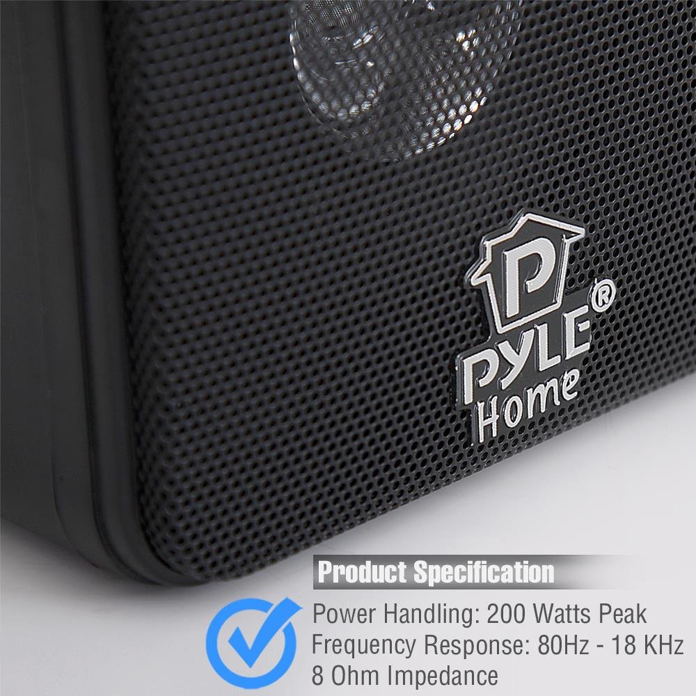 Foto 5 | Altavoces De Estantería Pyle Home Pcb4bk De 4 Pulgadas, 200 W Y 8 Ohmios, Color Negro - Venta Internacional.