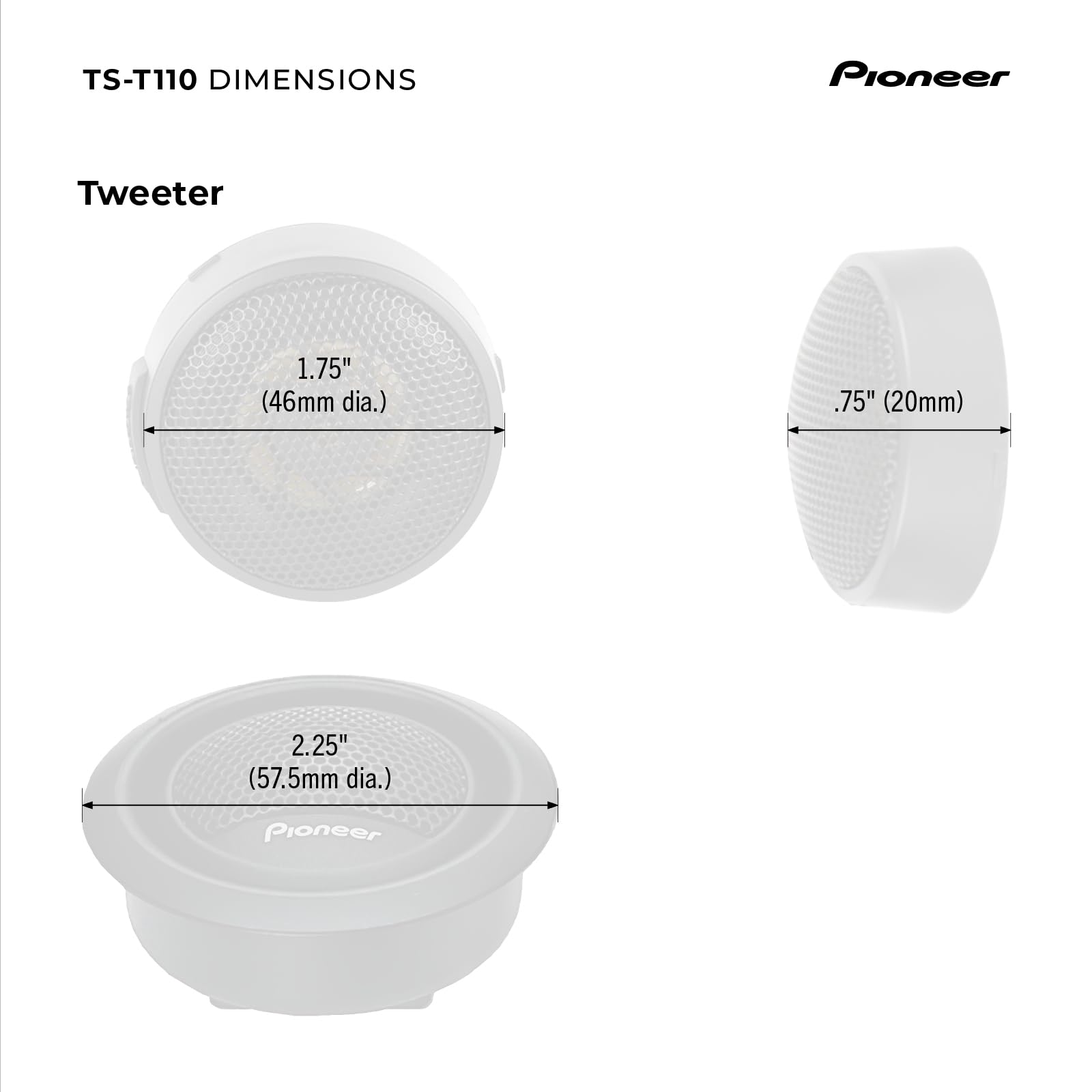 Foto 7 pulgar | Tweeter De Componentes Pioneer Tst110 Ts-t110 De 2,2 Cm Con 120 W - Venta Internacional.