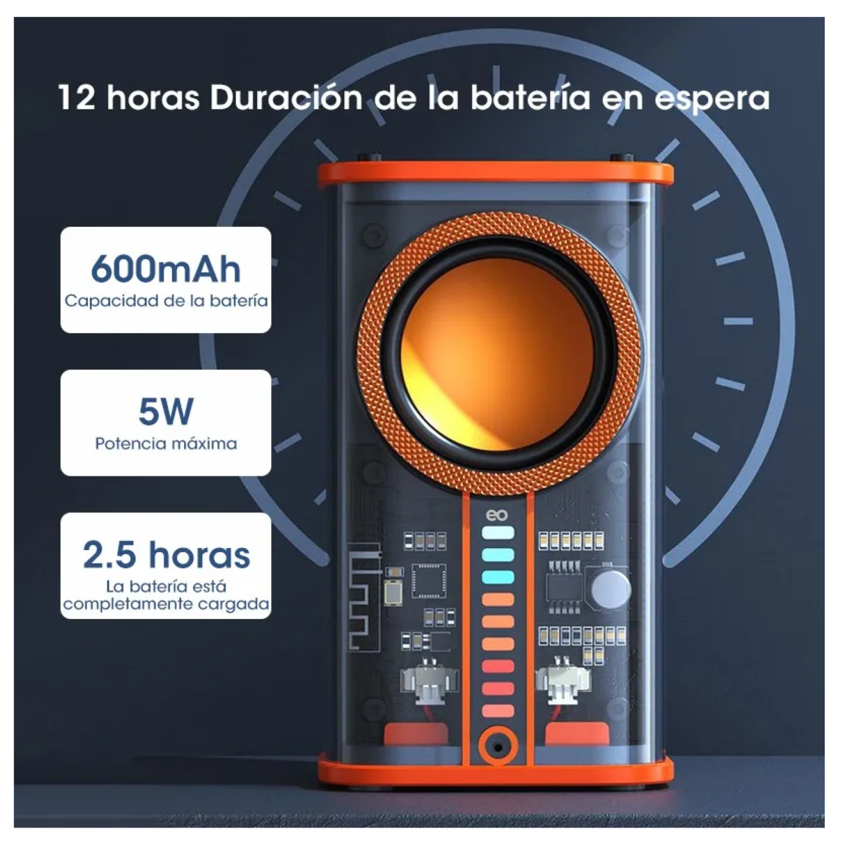 Foto 3 pulgar | Bocina Portátil Inalámbrico Altavoz Tws Barra Rgb Eo Safe Imports Esi-20187 Naranja