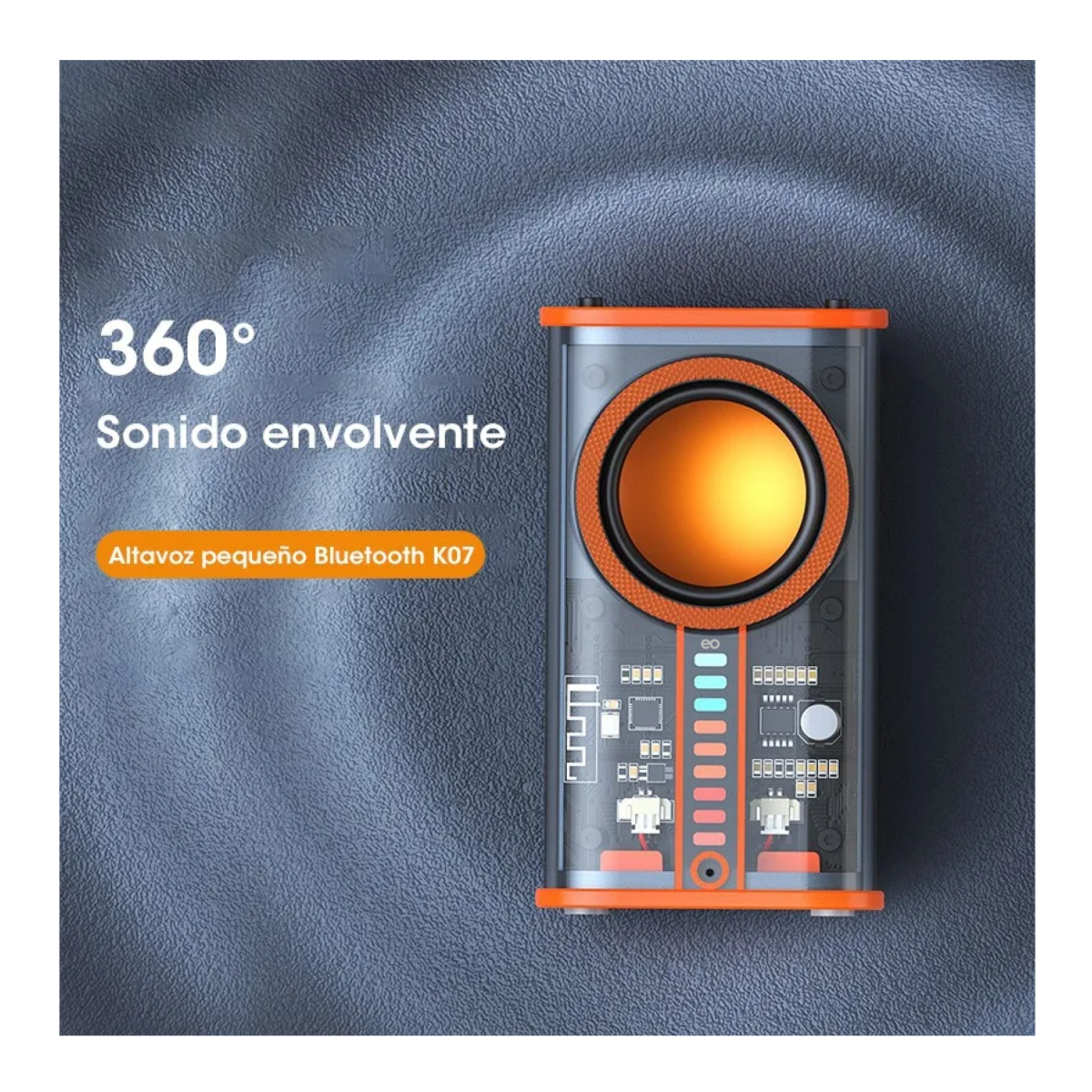 Foto 4 pulgar | Bocina Portátil Inalámbrico Altavoz Tws Barra Rgb Eo Safe Imports Esi-20187 Naranja