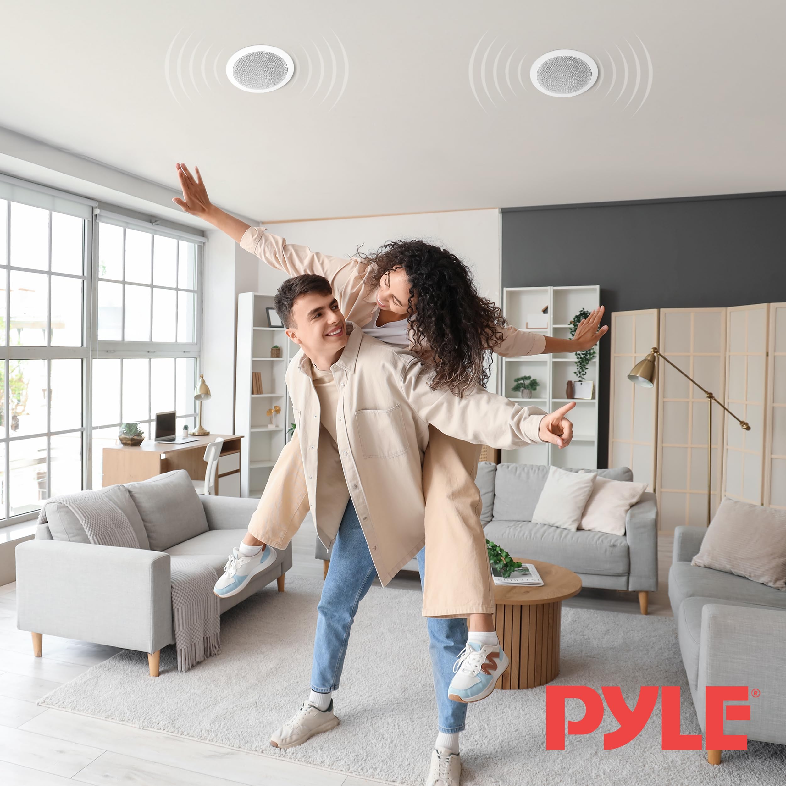 Foto 7 | Altavoces De Techo Pyle Pdic60t De 6 5'' Y 70 V  Color Blanco - Venta Internacional.