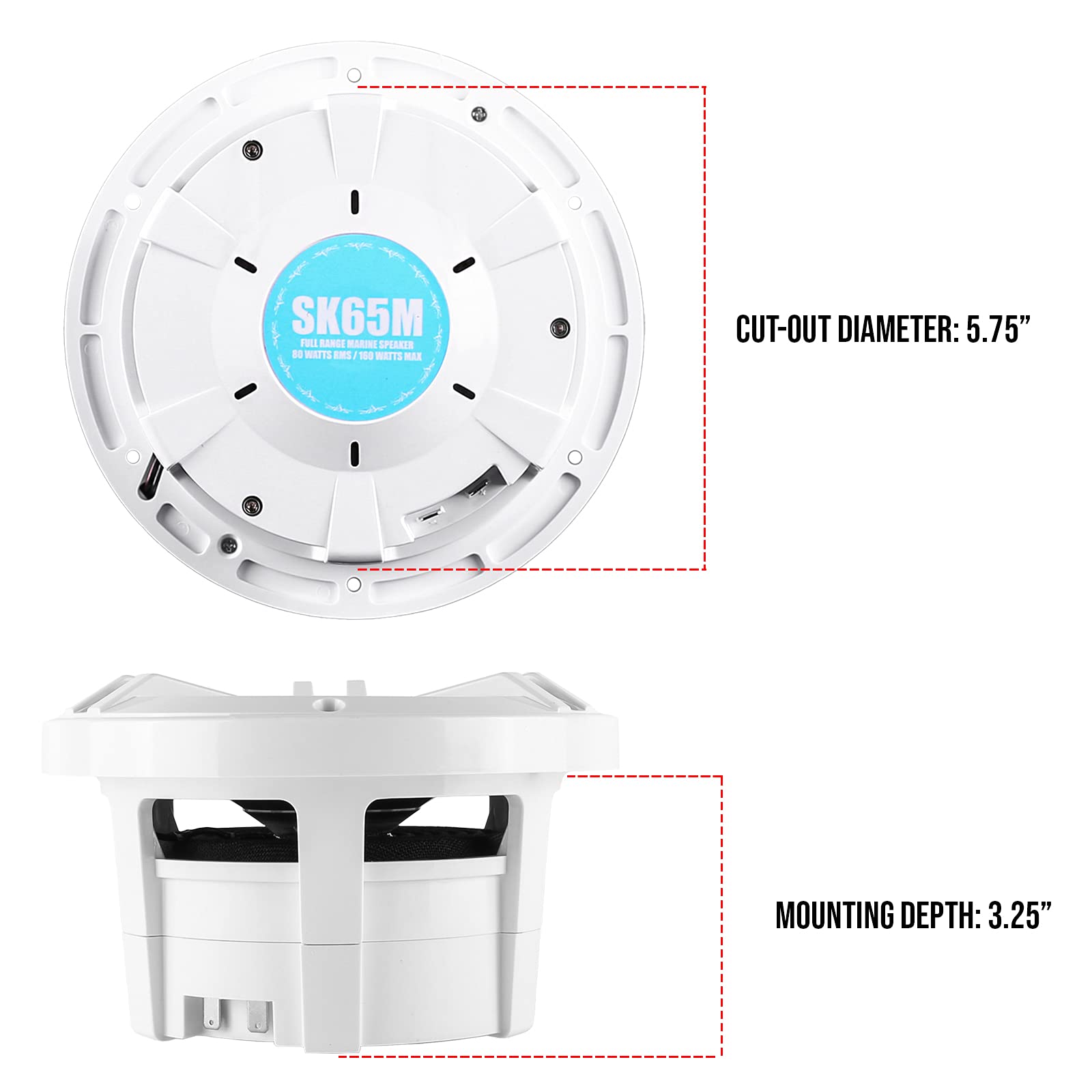 Foto 7 pulgar | Altavoces Marinos Skar Audio Sk65m 6.5 2 Vías 320 W Blancos - Par - Venta Internacional.