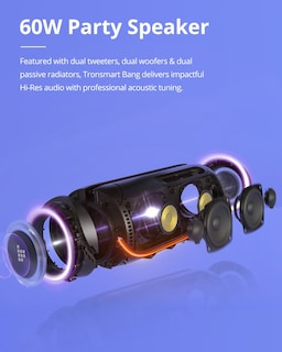 Foto 3 | Bocina Bluetooth Tronsmart Bang 60w Portátil Luz RGB Ipx6 Soundpulse