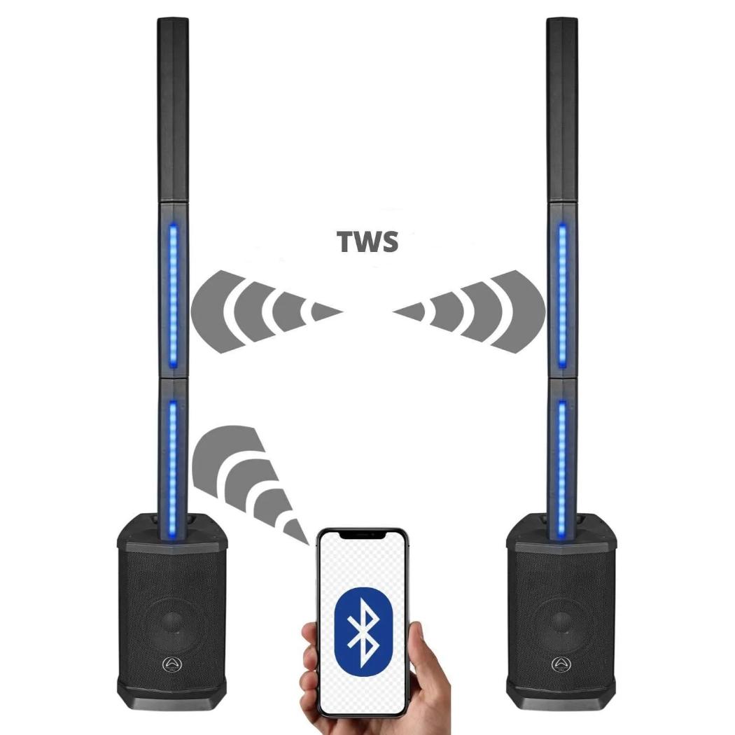 Foto 6 pulgar | Columna de Audio Wharfedale IS-48 8'' True Wireless Bluetooth 100w USB SD 2 Canon 1 Plug