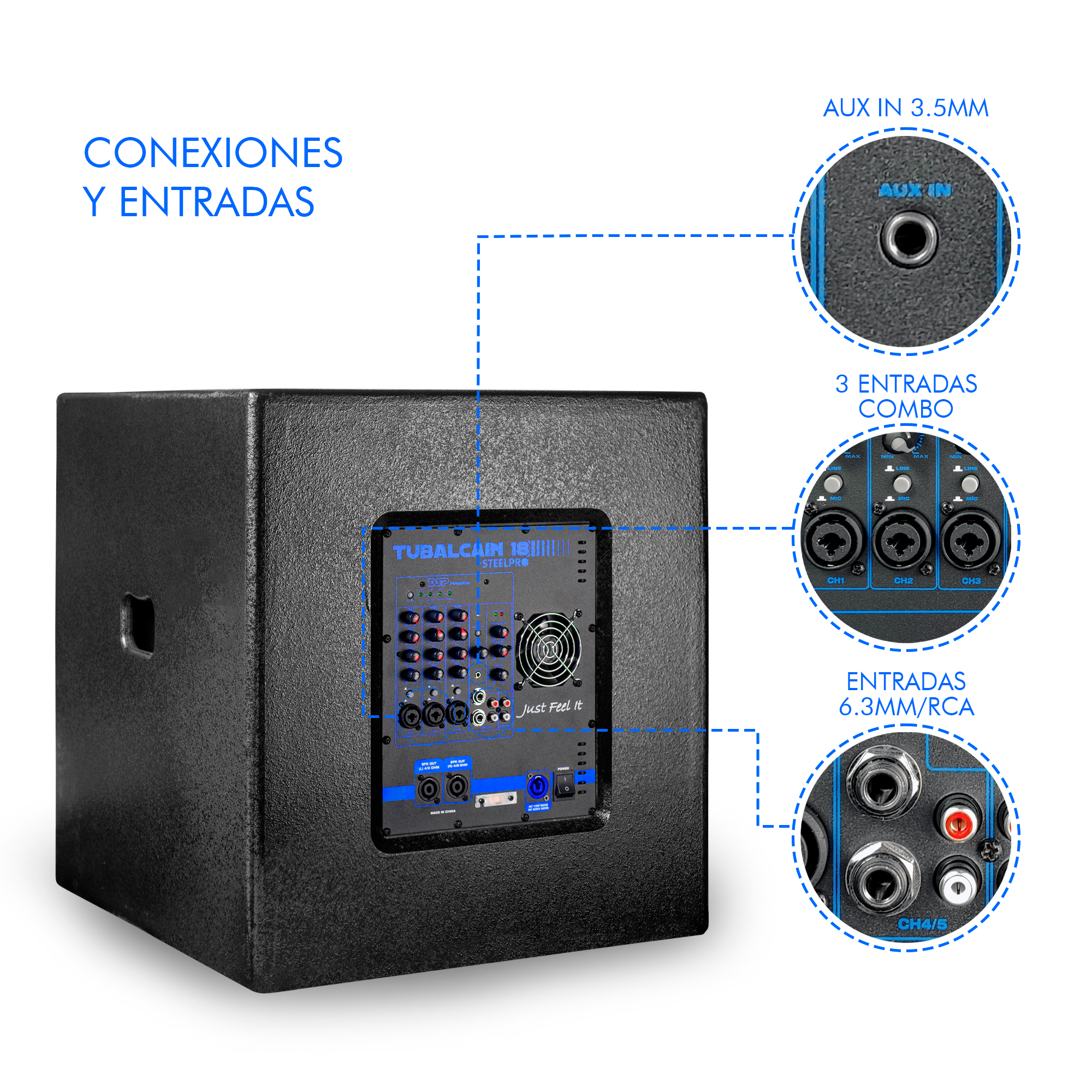 Foto 4 pulgar | Sistema Audio Profesional Steelpro de 3 Vías