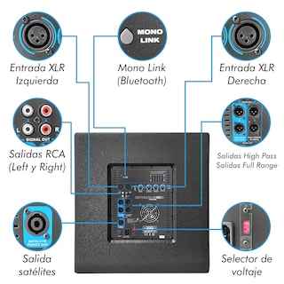 Foto 4 | Sistema Profesional de Audio Lineal 1300 W Saturno18 Steelpro Negro