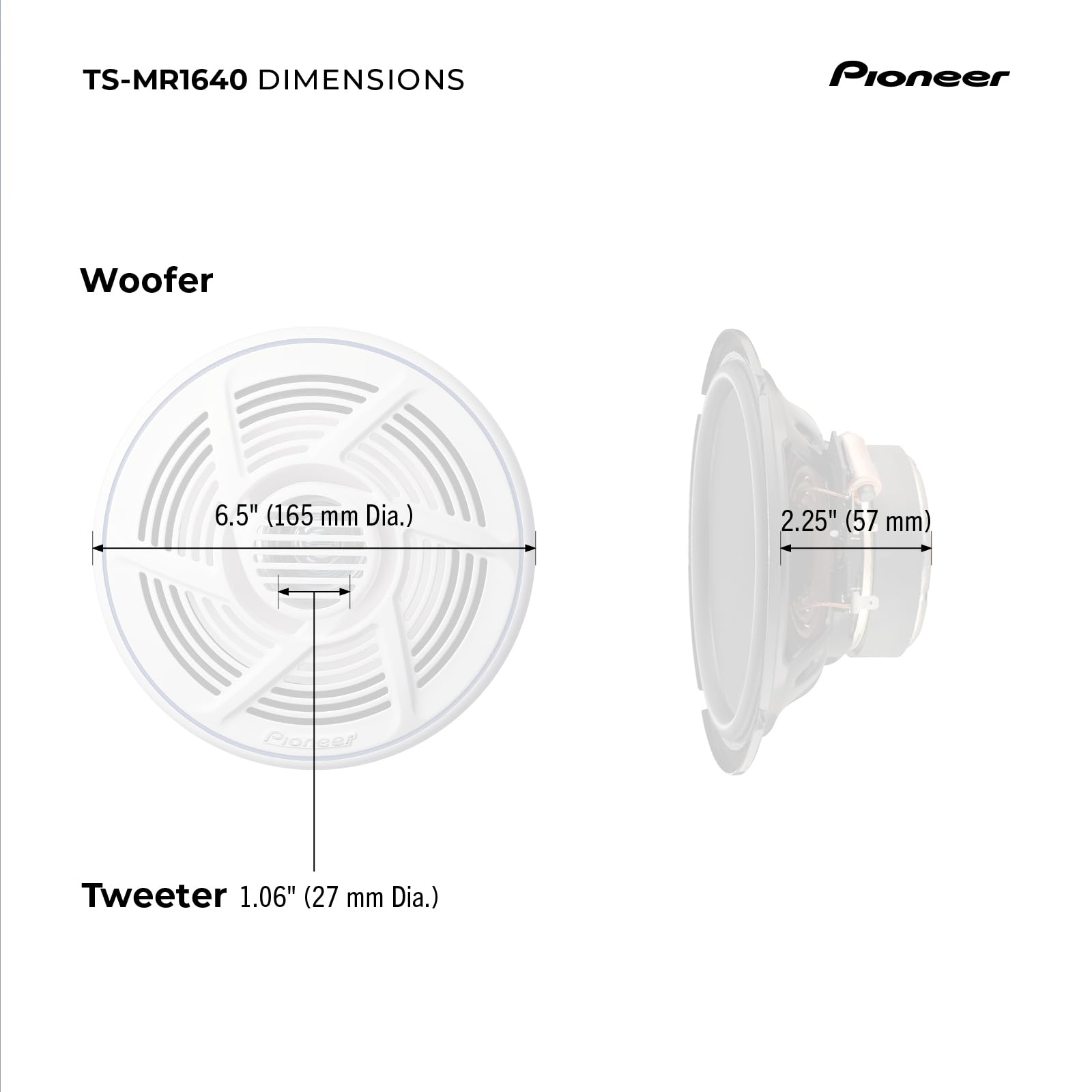 Foto 7 pulgar | Altavoces Marinos Pioneer Mobile Ts-mr1640 6.5 Pulgadas 2 Vías - Venta Internacional