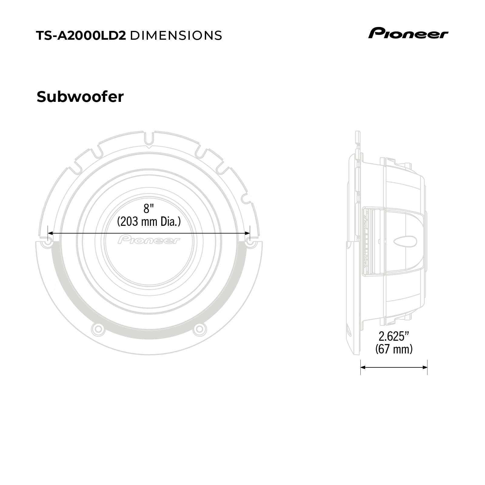 Foto 7 pulgar | Subwoofer Pioneer TS-A2000LD2 8'' 700W - Venta Internacional