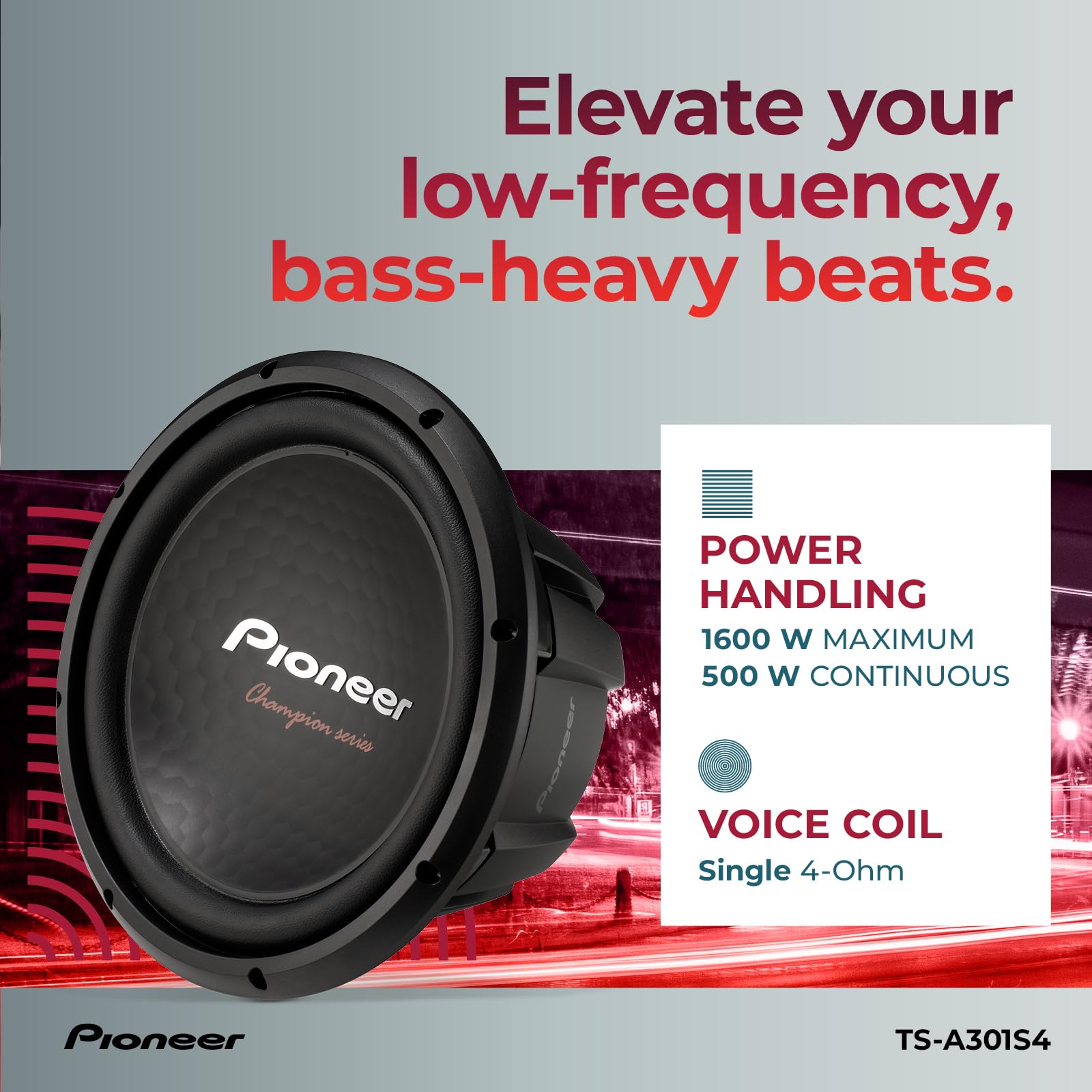 Foto 4 | Subwoofer Pioneer Ts-a301s4 12 Pulgadas 1600 W 4 Ohmios - Venta Internacional