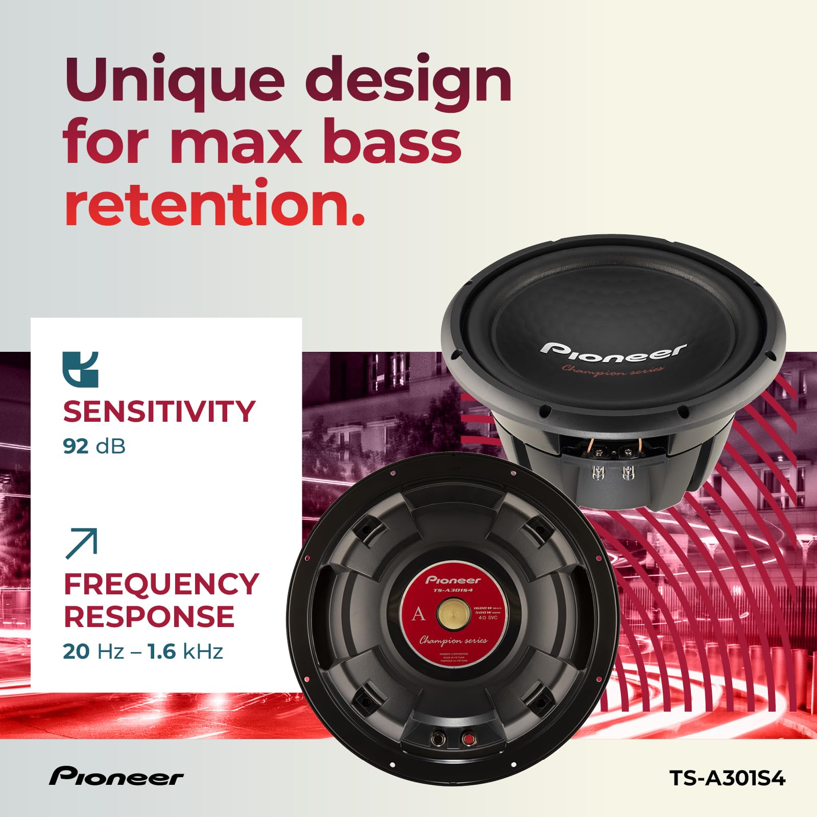 Foto 6 pulgar | Subwoofer Pioneer Ts-a301s4 12 Pulgadas 1600 W 4 Ohmios - Venta Internacional