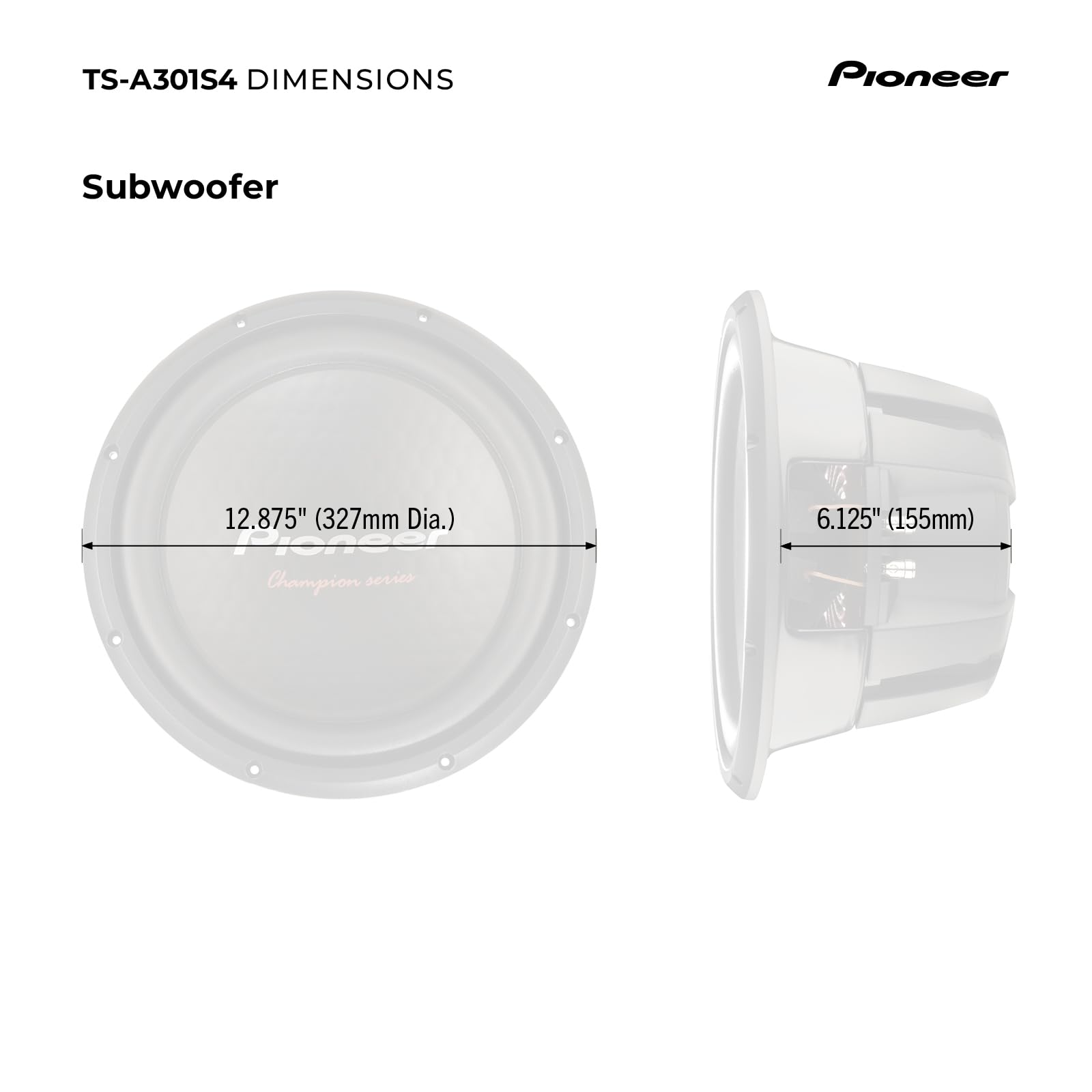 Foto 6 | Subwoofer Pioneer Ts-a301s4 12 Pulgadas 1600 W 4 Ohmios - Venta Internacional