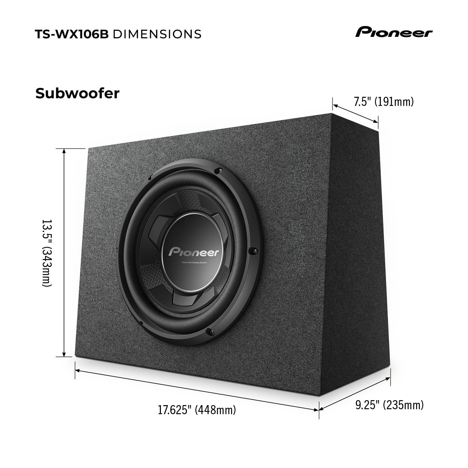 Foto 6 pulgar | Subwoofer Pioneer TS-WX106B 10'' 1100 W Potencia Máxima - Venta Internacional