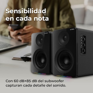 Foto 2 | Bocinas Acteck Dynamic Exact R Bs700 Inalambrico Sonido 2.0 Bluetooth 5.3 50w Rms Iluminacion Rgb Negro