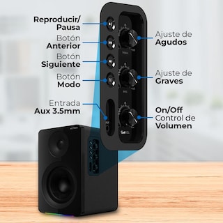 Foto 3 | Bocinas Acteck Dynamic Exact R Bs700 Inalambrico Sonido 2.0 Bluetooth 5.3 50w Rms Iluminacion Rgb Negro