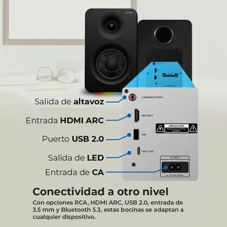 Foto 5 | Bocinas Acteck Dynamic Exact R Bs700 Inalambrico Sonido 2.0 Bluetooth 5.3 50w Rms Iluminacion Rgb Negro
