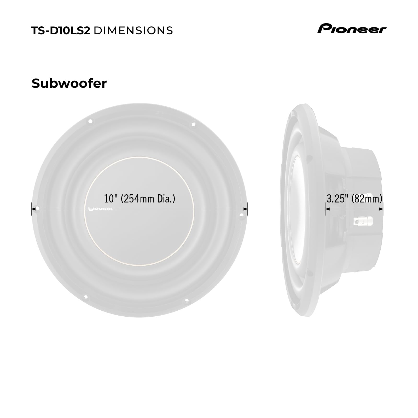 Foto 7 pulgar | Subwoofer Pioneer 10 Pulgadas 1300 W 2 Ohmios - Venta Internacional