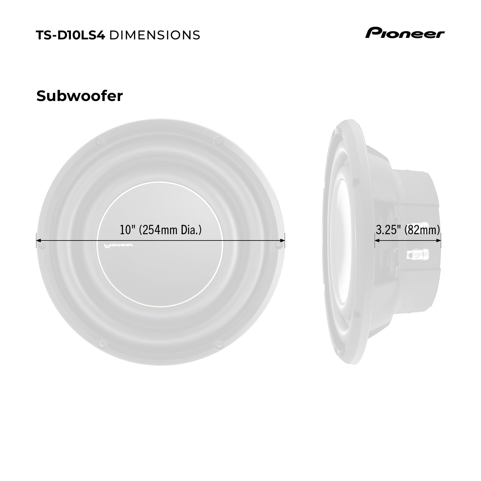 Foto 6 | Subwoofer Pioneer 10 Pulgadas 1300 W Poco Profundo - Venta Internacional