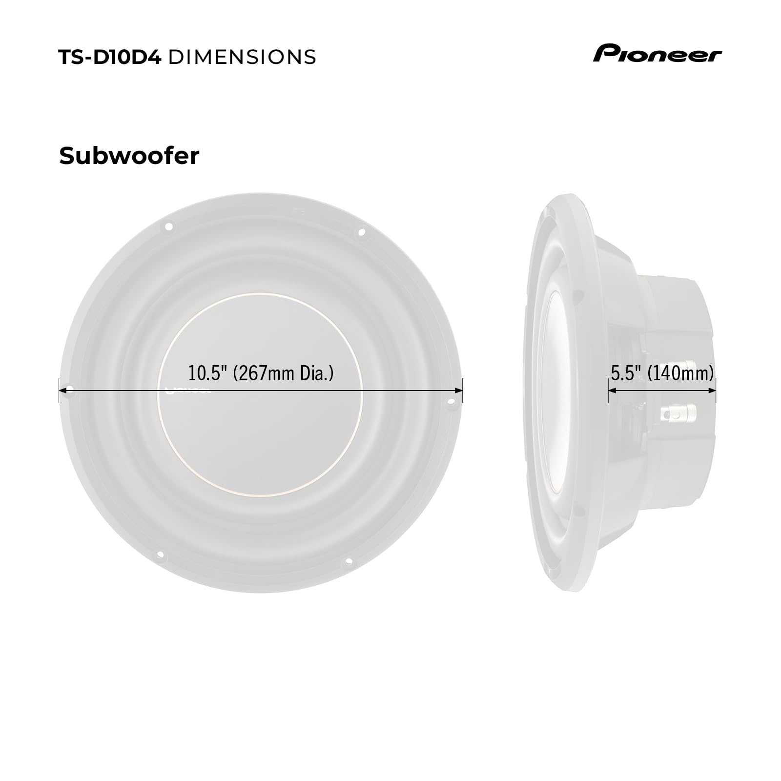 Foto 7 pulgar | Subwoofer Pioneer 10 Pulgadas 1500 W Doble Bobina de Voz - Venta Internacional
