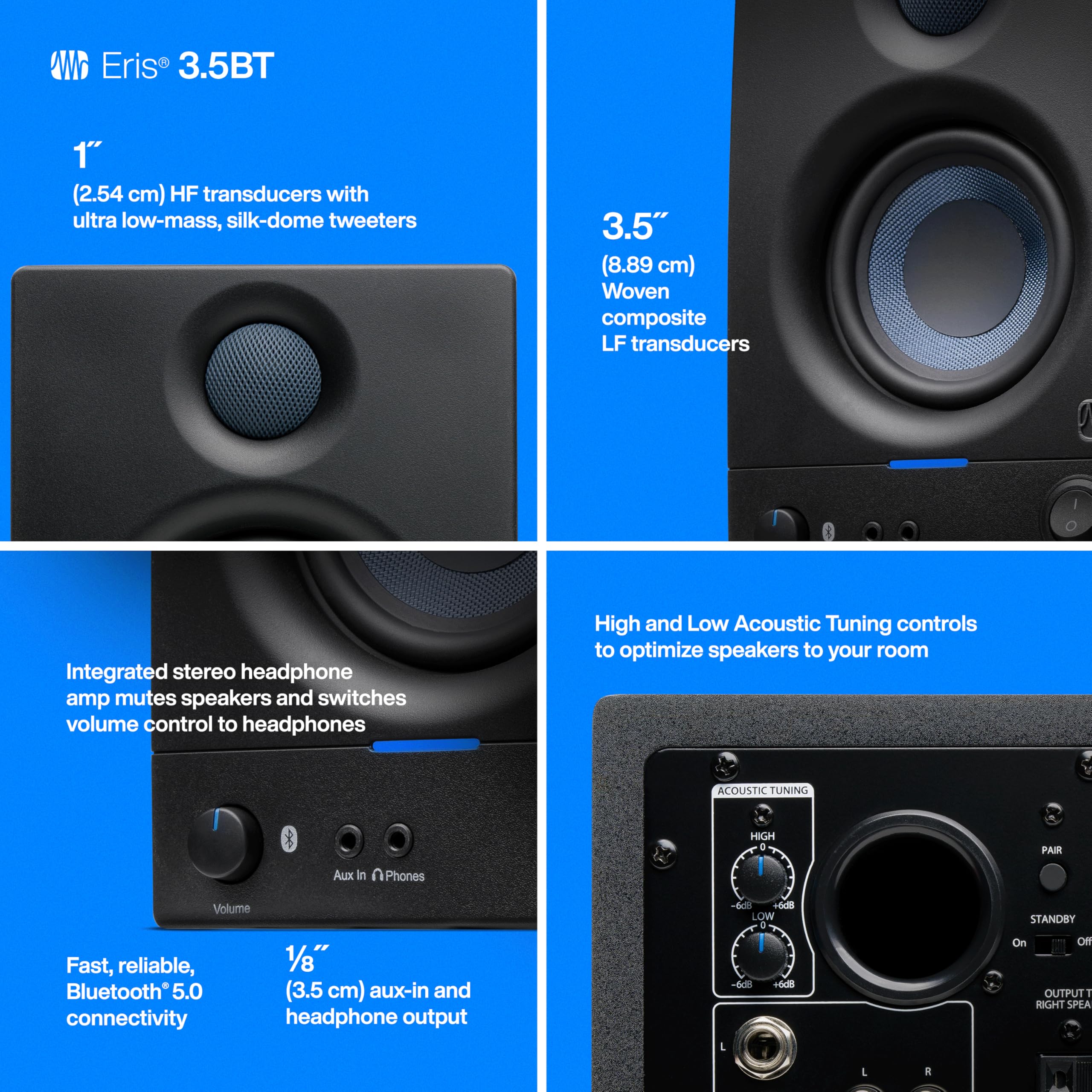 Foto 5 pulgar | Par De Monitores De Estudio Presonus Eris 3.5bt Bluetooth 50w - Venta Internacional.