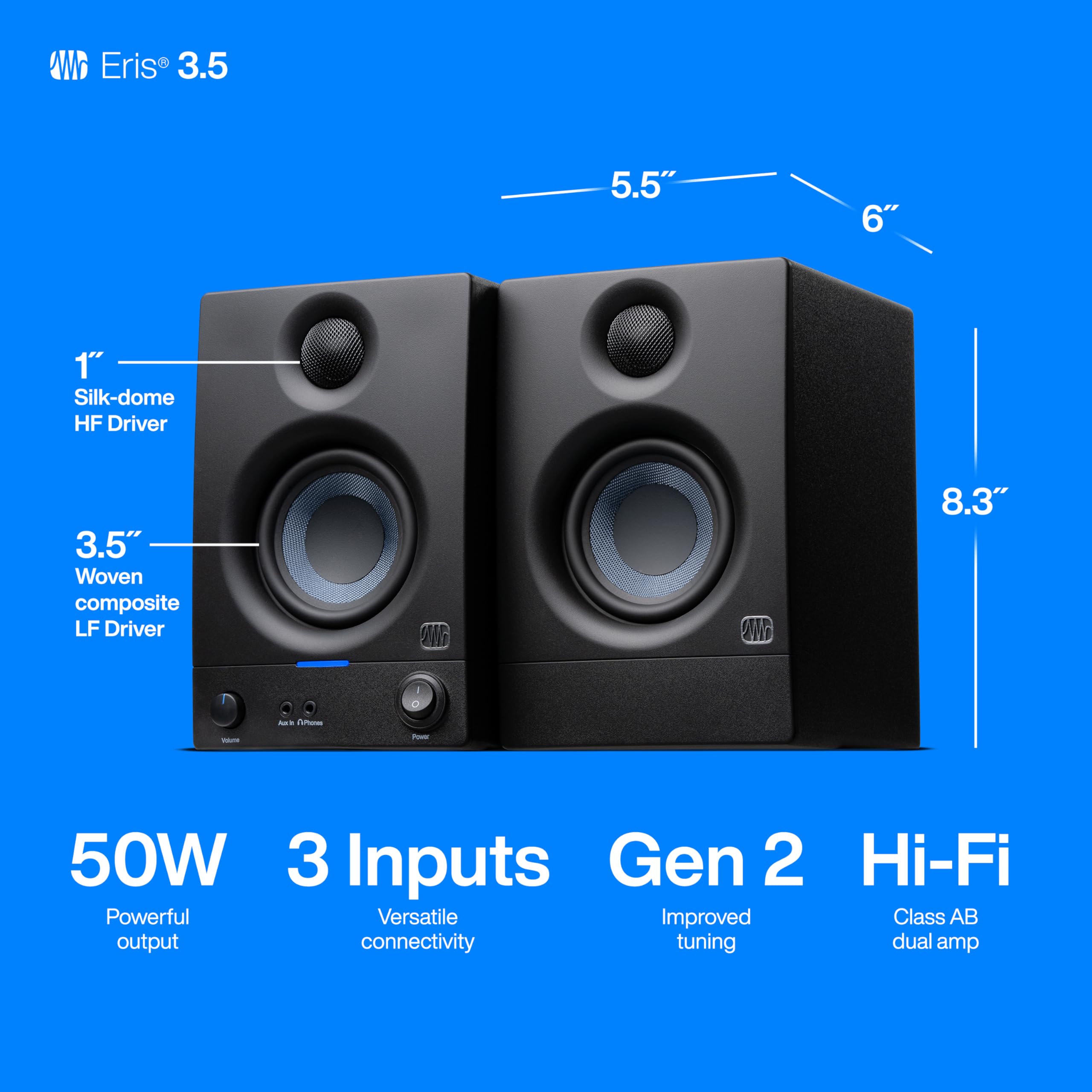 Foto 6 pulgar | Monitor De Estudio Presonus Eris 3.5 Powered Near Field Par - Venta Internacional.