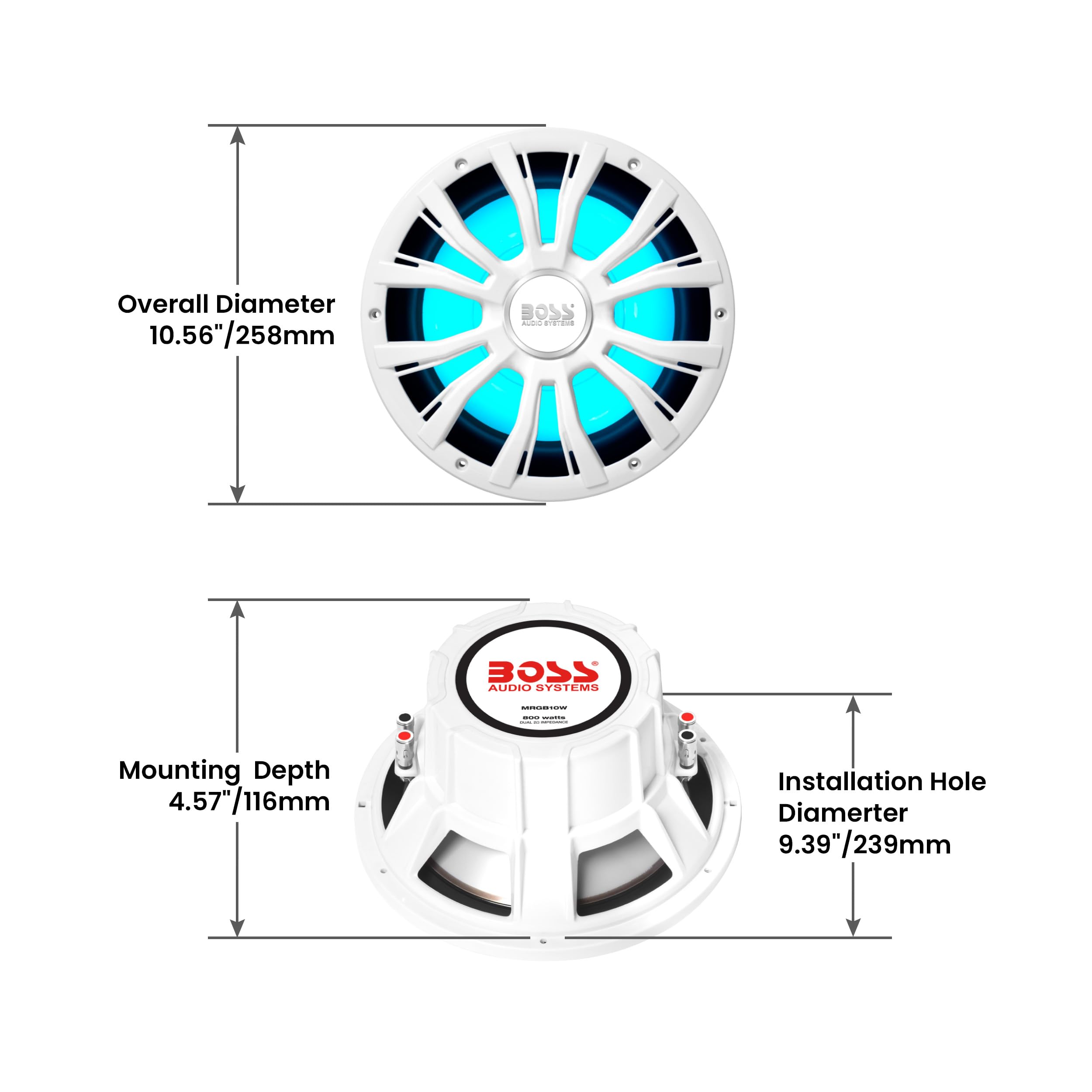 Foto 6 pulgar | Subwoofer Para Barcos Boss Audio Systems Mrgb10w 10'' 800w Máx. - Venta Internacional.
