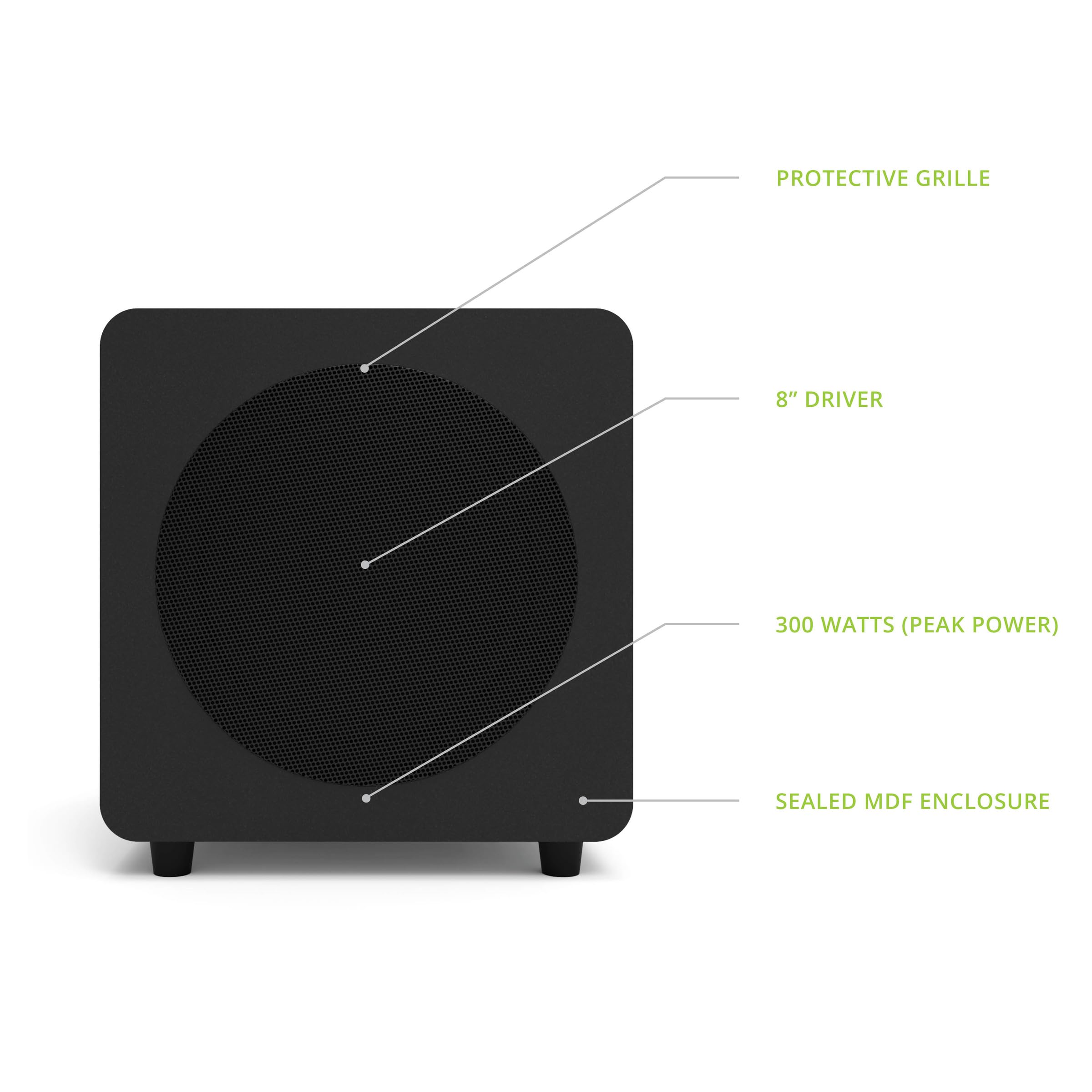 Foto 2 | Subwoofer Kanto Sub8vmb, Alimentación Sellada, 300 W, Potencia Máxima De 8 Pulgadas - Venta Internacional.