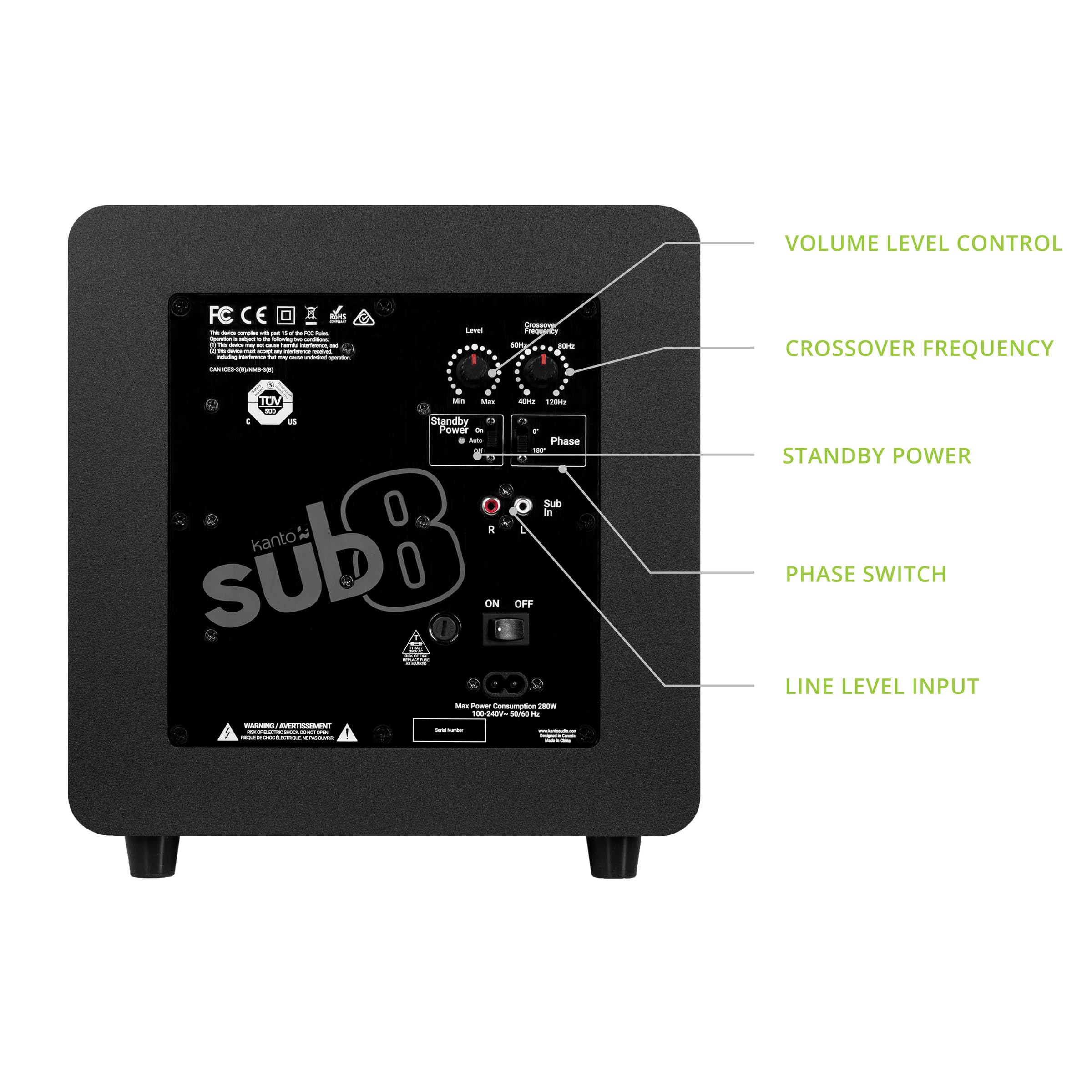 Foto 4 pulgar | Subwoofer Kanto Sub8vmb, Alimentación Sellada, 300 W, Potencia Máxima De 8 Pulgadas - Venta Internacional.