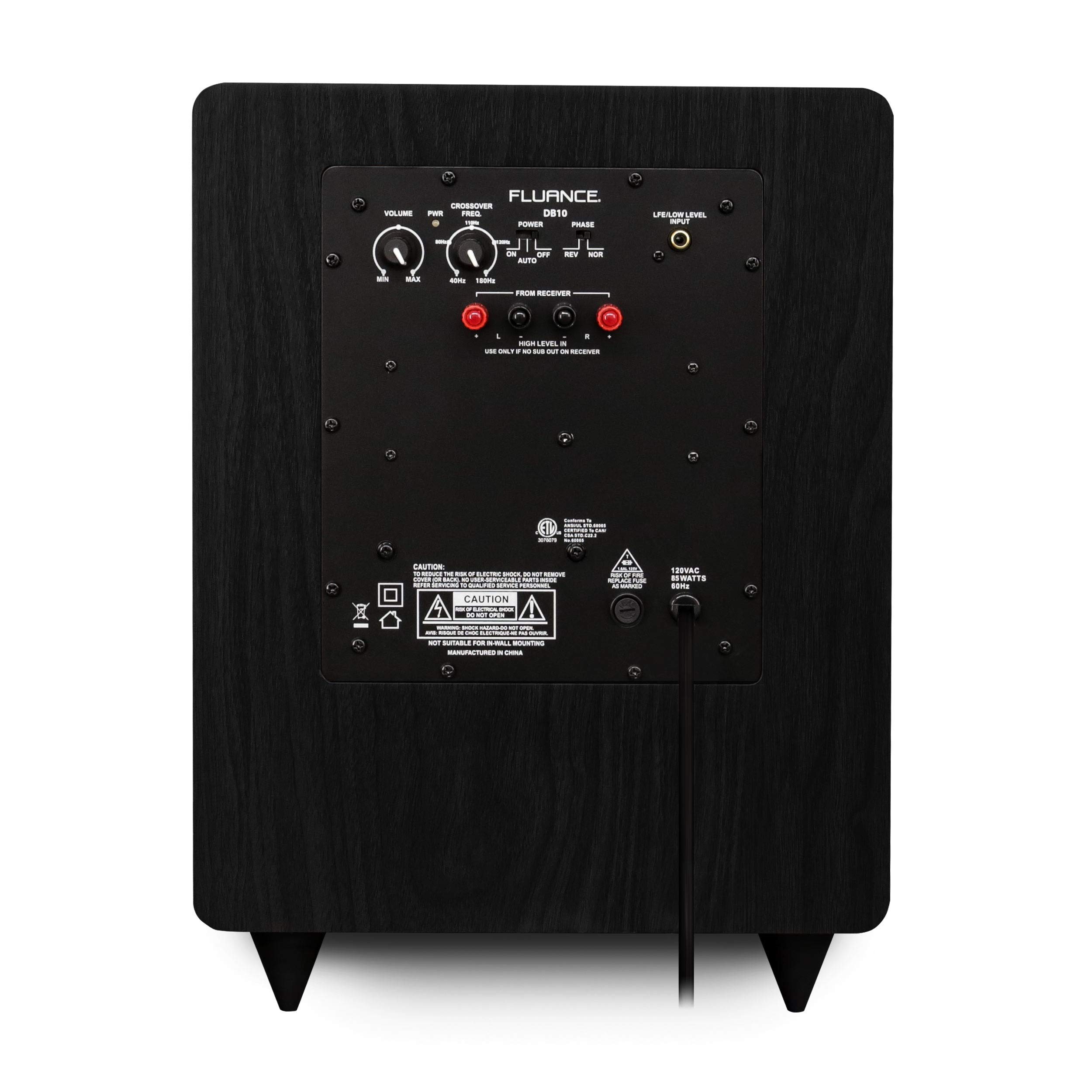 Foto 7 | Subwoofer Fluance Db10 De 25 Cm Con Puerto De Baja Frecuencia Y 200 W - Venta Internacional.