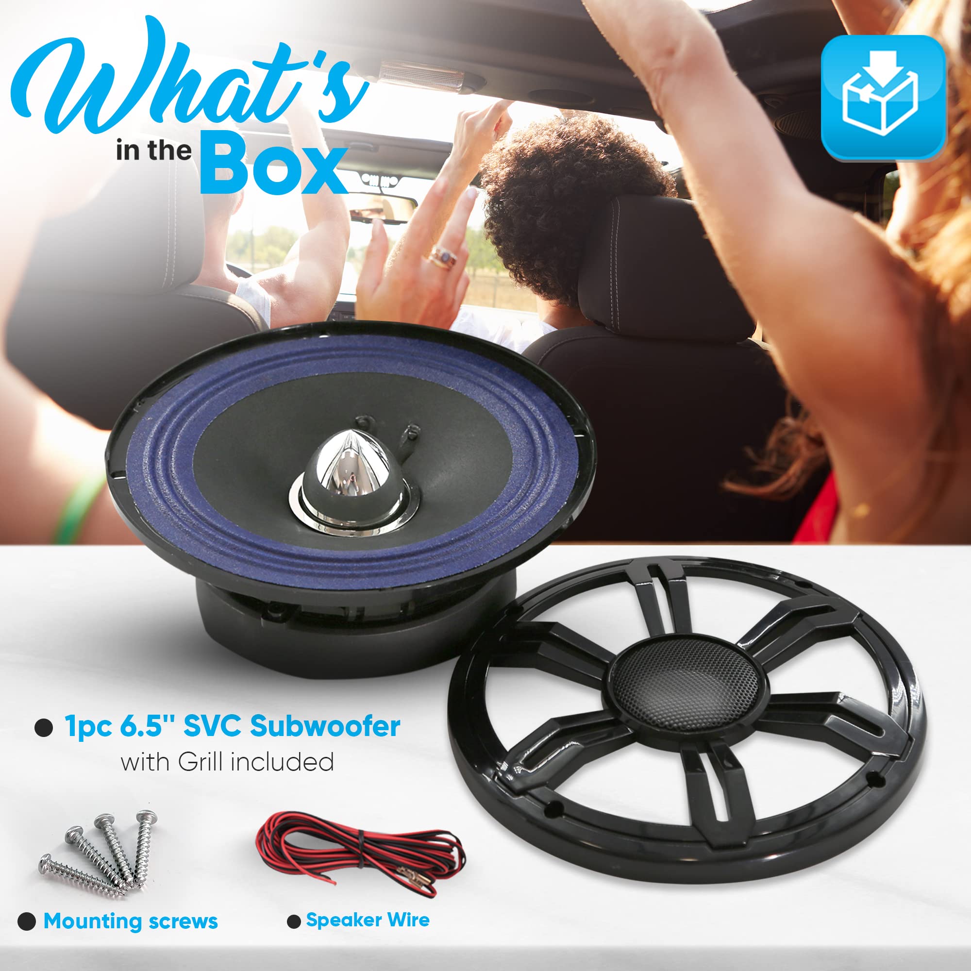Foto 3 pulgar | Altavoz Pyle Para Coche  Subwoofer De 6 5 Pulgadas  150 W  4 Ohmios  Negro/azul - Venta Internacional.