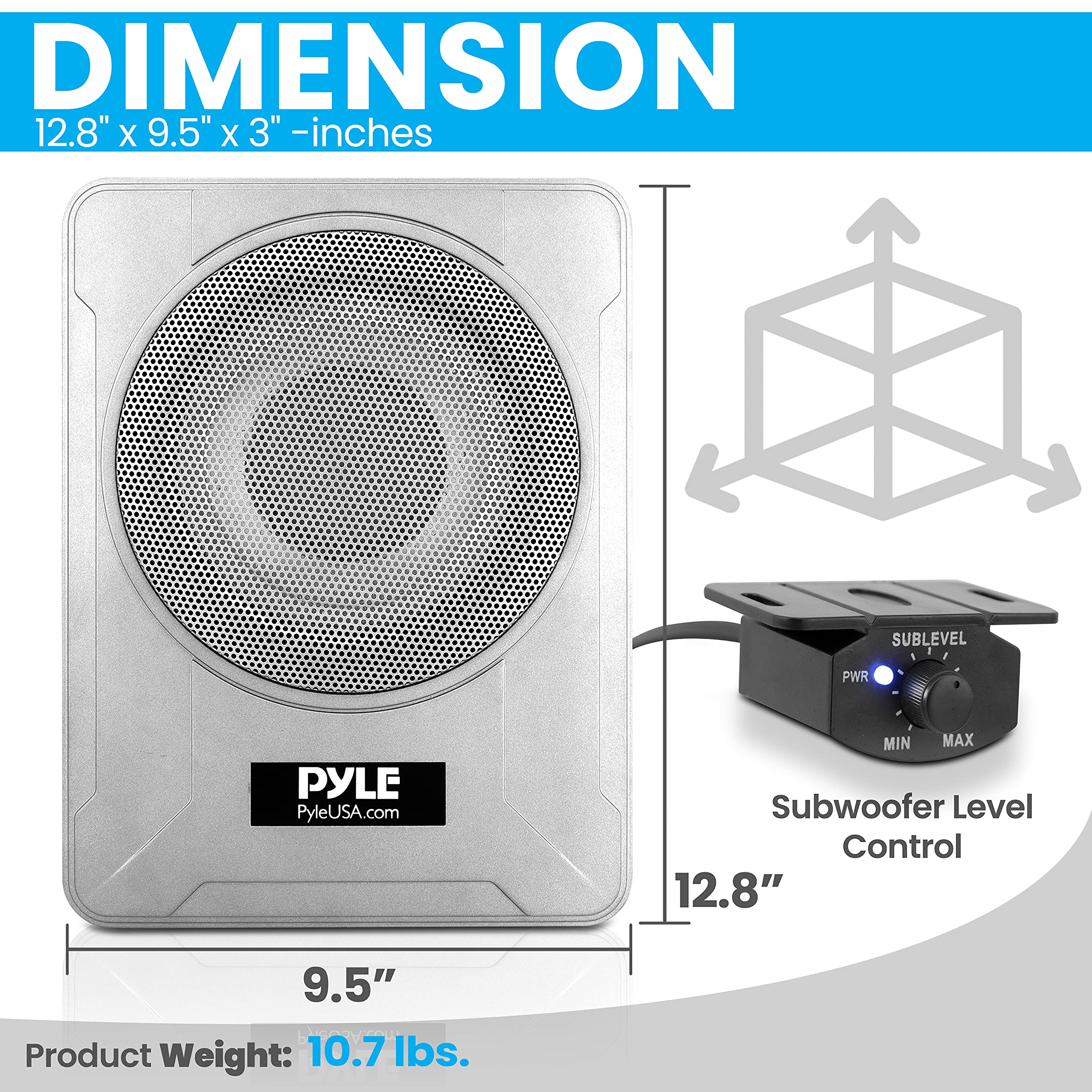 Foto 3 | Sistema De Subwoofer Amplificado Pyle Plmrsba8 600w 8'' Plateado - Venta Internacional.
