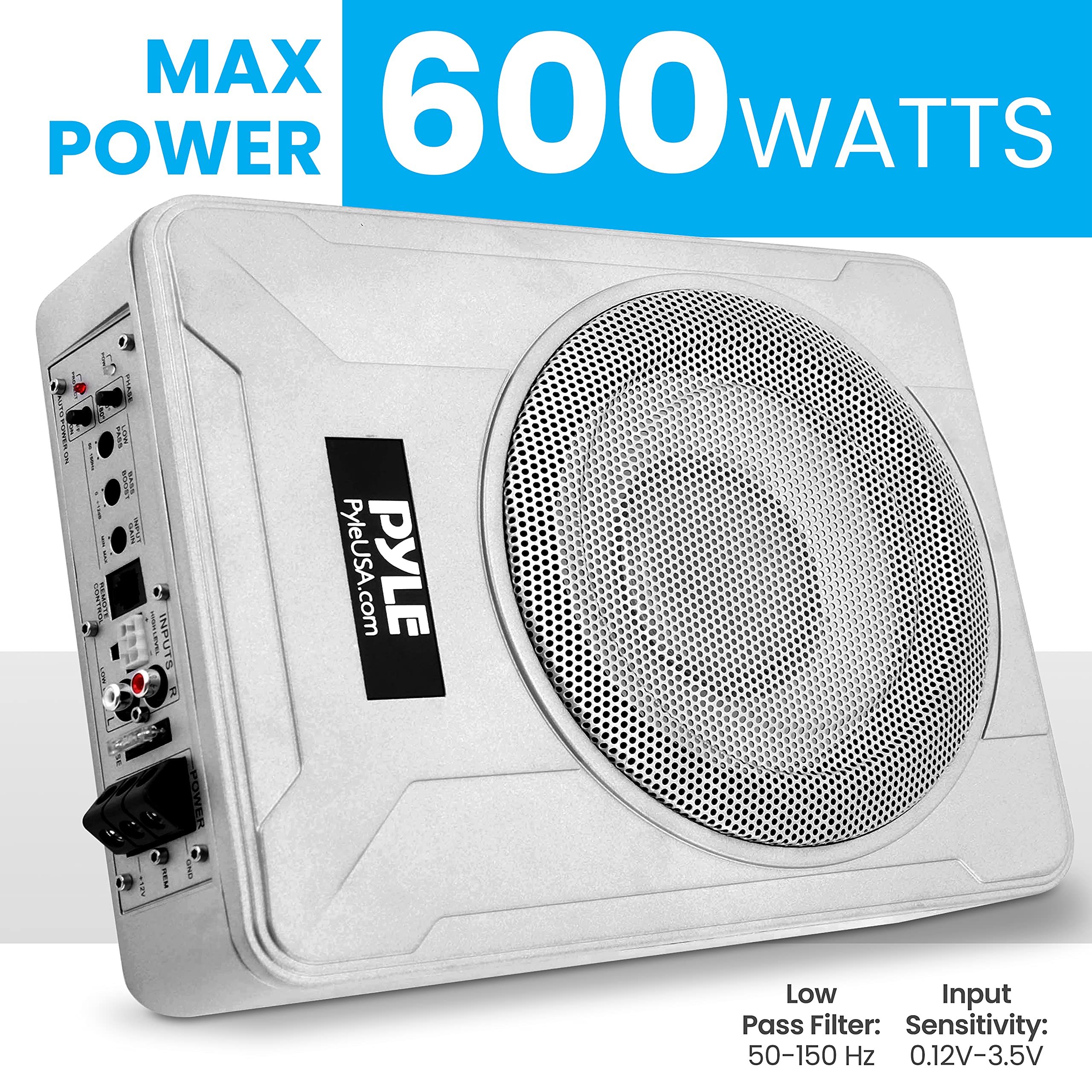 Foto 6 | Sistema De Subwoofer Amplificado Pyle Plmrsba8 600w 8'' Plateado - Venta Internacional.