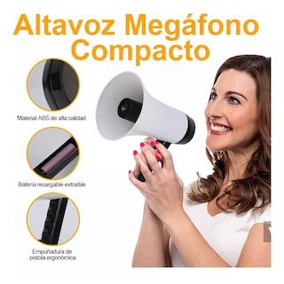 Foto 4 | Megáfono con Grabador Reproductor y Sirena Usb Eo Safe Imports Esi-10946 Blanco