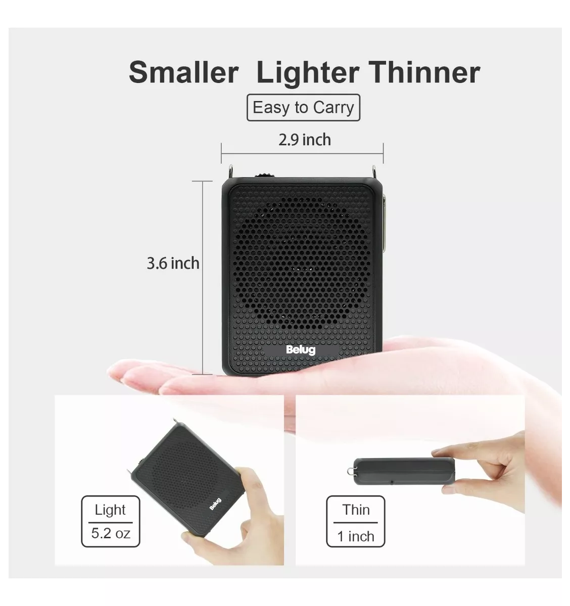 Foto 2 | Mini Amplificador De Voz Digital Portátil 8w Negro Belug