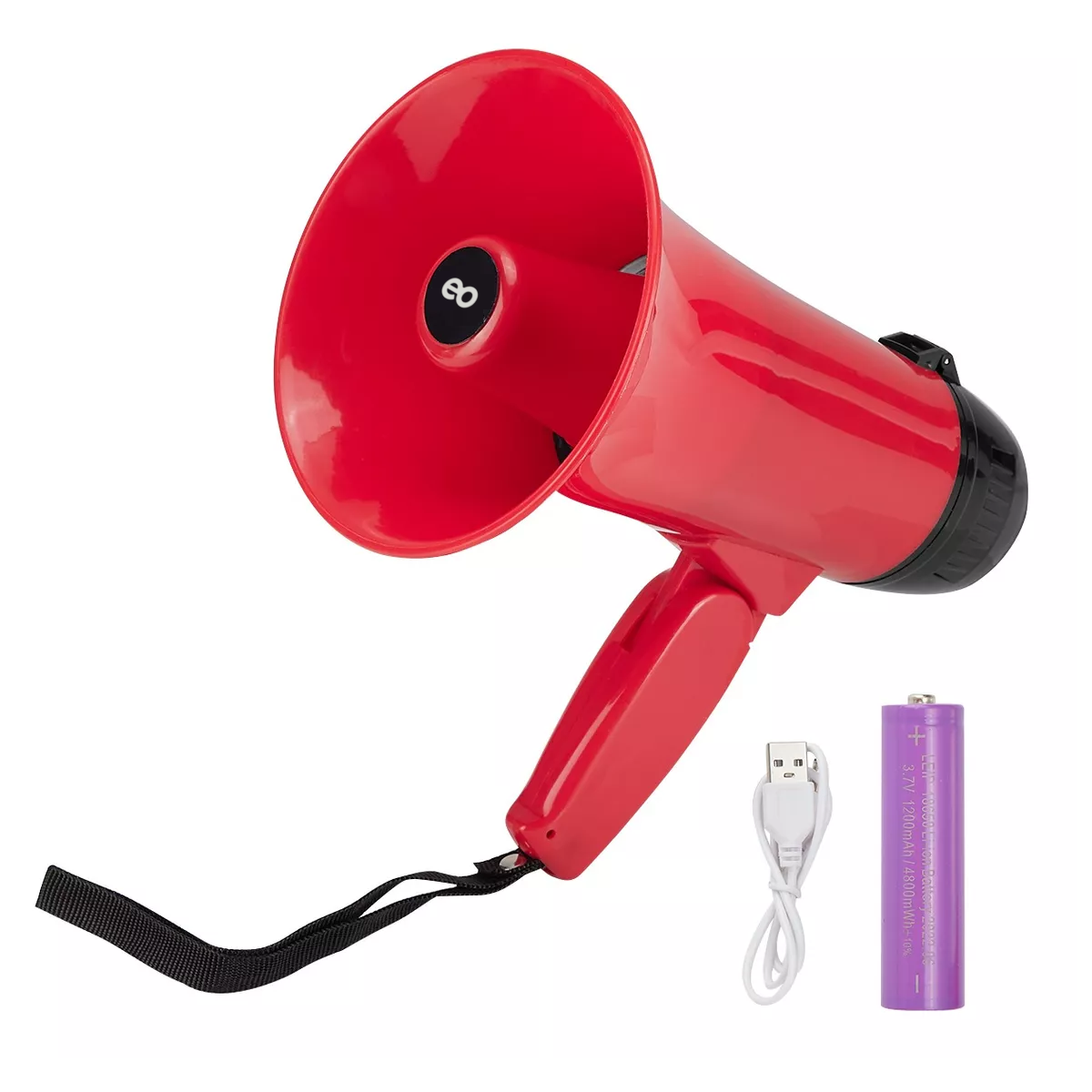 Foto 2 pulgar | Megáfono Usb Con Sirena Bluetooth Y Grabador Recargable Eo Safe Imports Esi-13026-1 Rojo