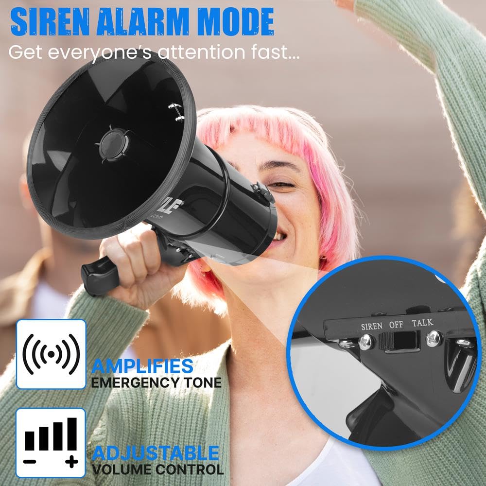 Foto 5 pulgar | Altavoz De Megáfono Pyle Pmp53in De 50 W Con Sirena De Alcance De 1700 Yardas - Venta Internacional.