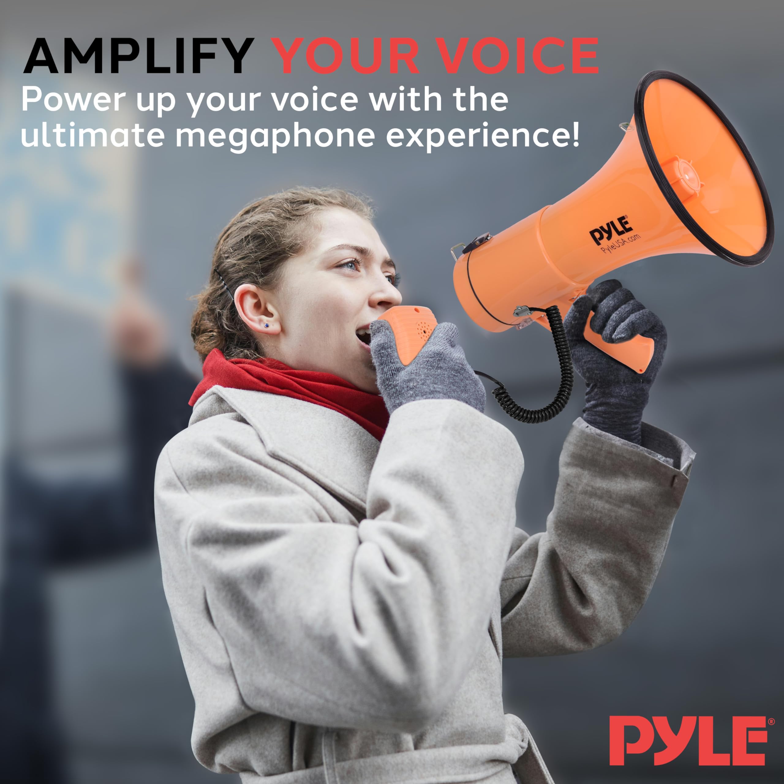 Foto 7 pulgar | Megáfono Pyle De 50 W Con Entrada Auxiliar Y Sirena, Color Naranja - Venta Internacional.