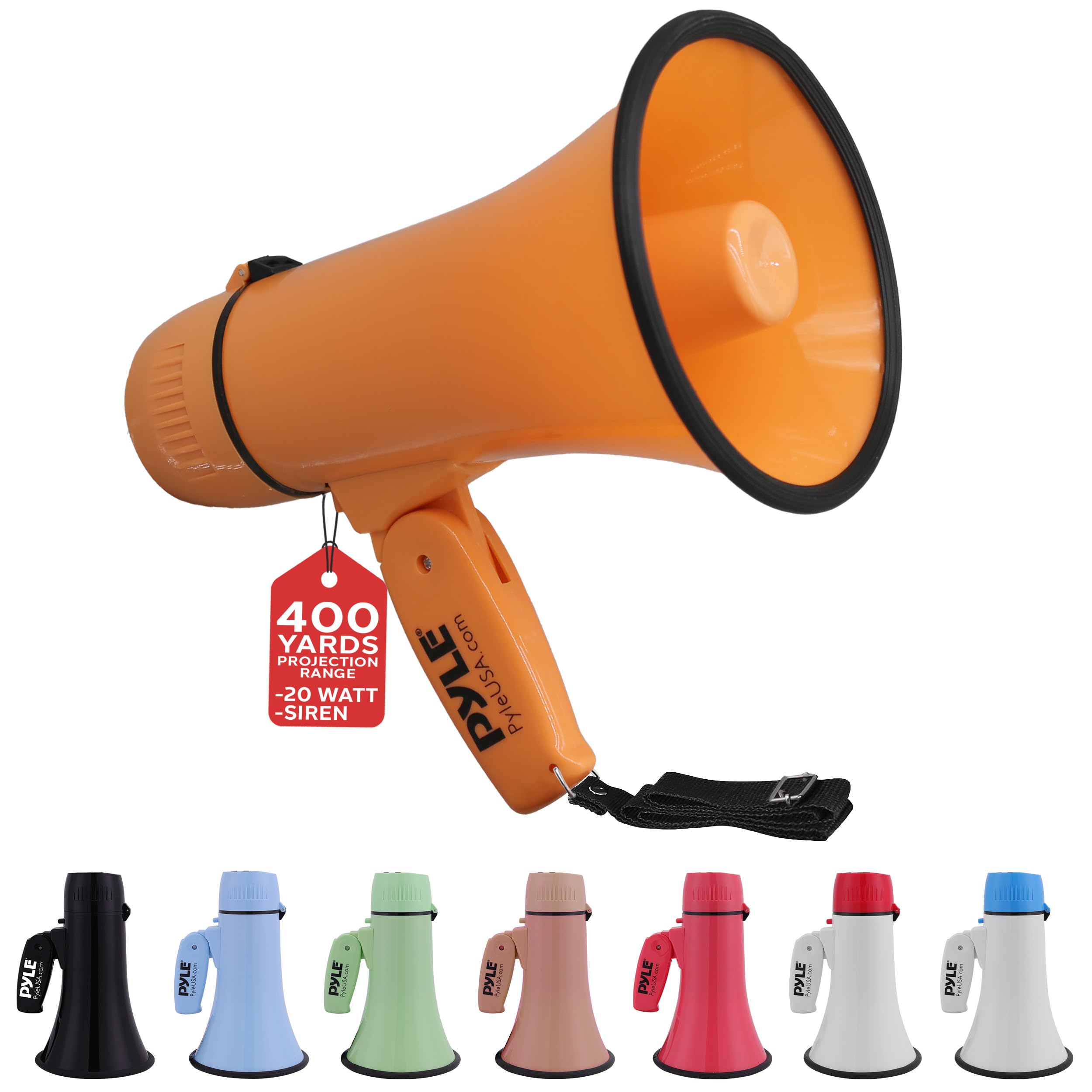 Foto 2 pulgar | Megáfono Pyle De 20 W Con Entrada Auxiliar Y Sirena, Color Naranja - Venta Internacional.