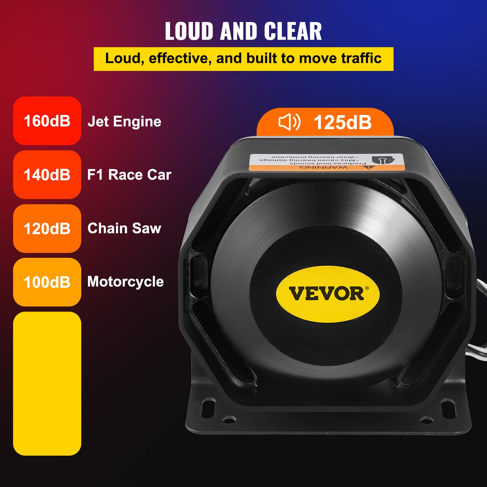 Foto 4 pulgar | Alarma De Aviso De Coche Vevor Police Sirens, 200 W, 9 Tonos, 12 V Dc - Venta Internacional.