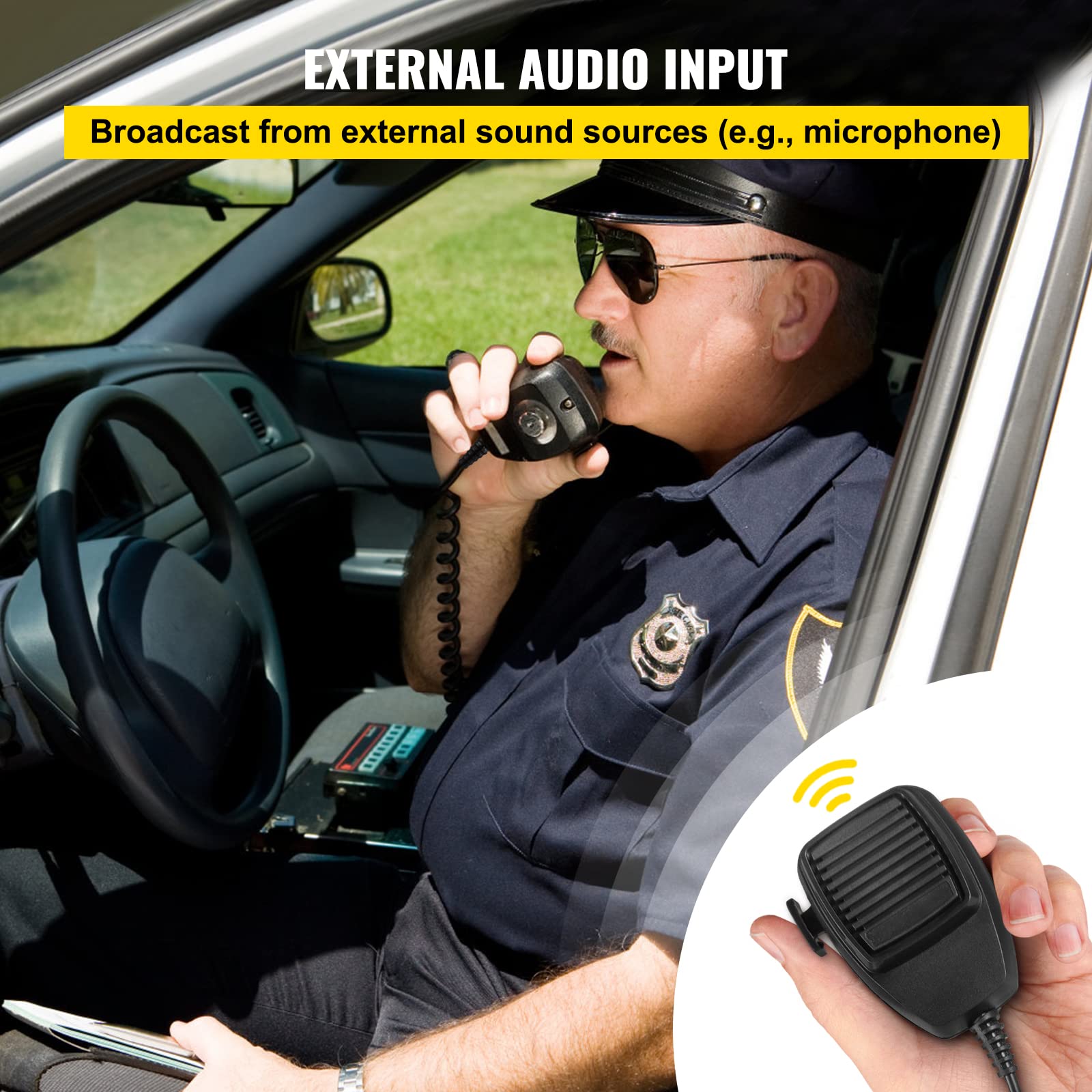 Foto 5 pulgar | Alarma De Aviso De Coche Vevor Police Sirens, 200 W, 9 Tonos, 12 V Dc - Venta Internacional.