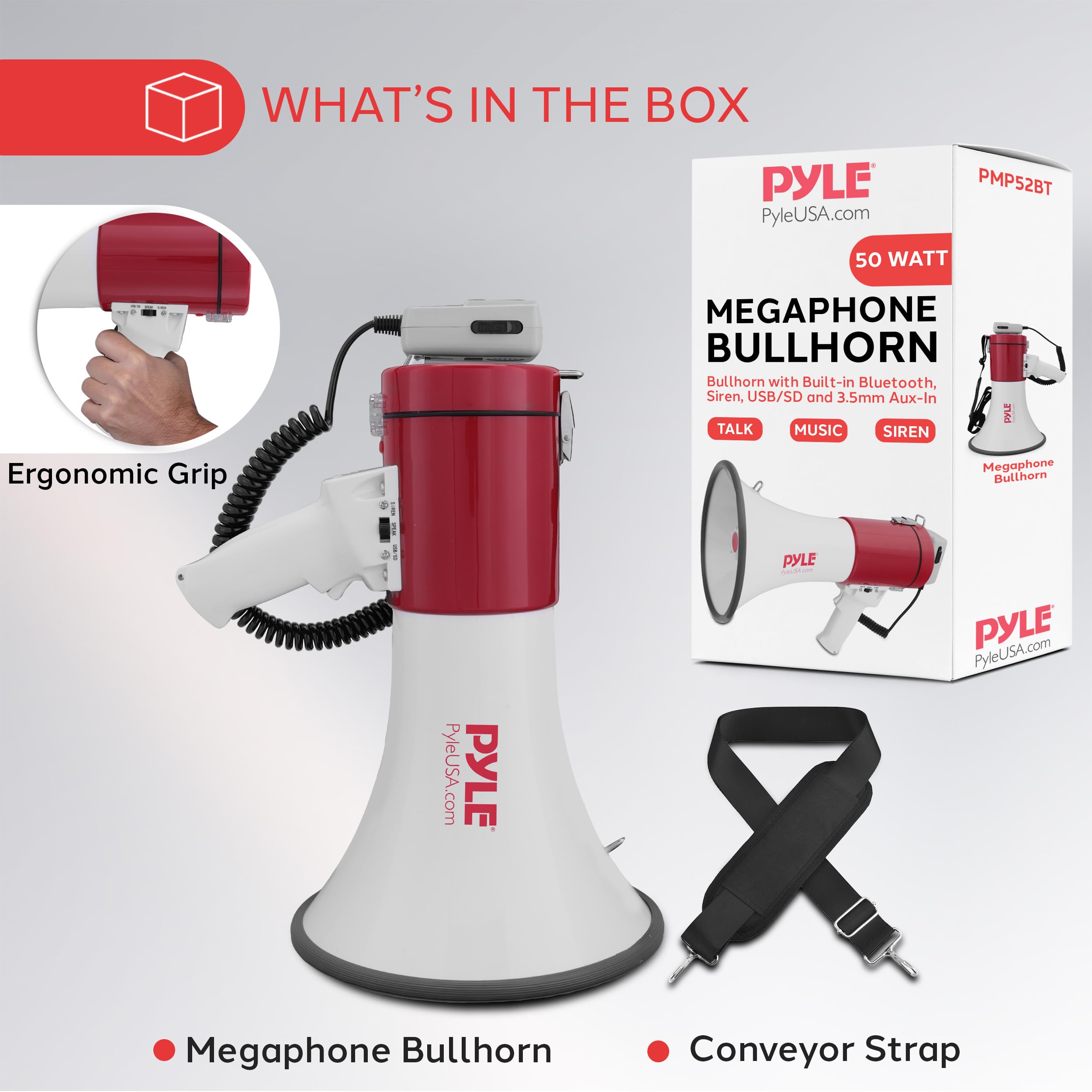 Foto 8 pulgar | Megáfono Portátil Pyle Pmp52bt 50 W 1200y - Venta Internacional