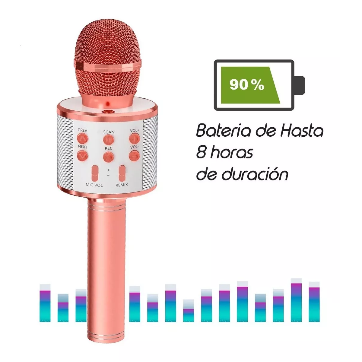 Foto 4 pulgar | Micrófono de Karaoke Eo Safe Imports ESI-4993 color Coral