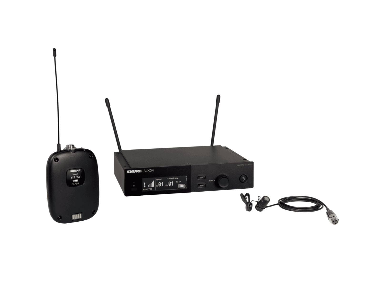Sistema Inalámbrico Shure Slxd14-85 color Negro Lavalier Condensador Cardioide $18,288