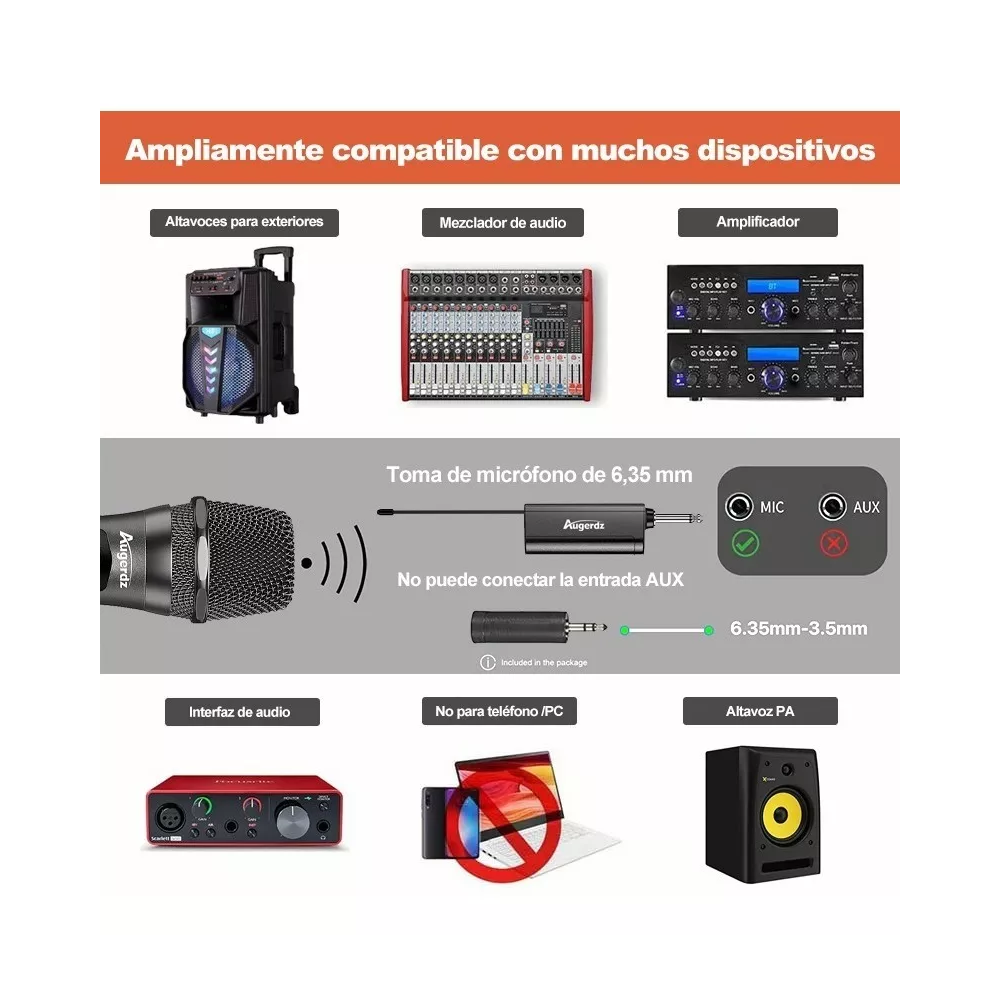 Foto 2 | Micrófonos Inalámbricos Profesionales de Karaoke con Receptor 2 Piezas