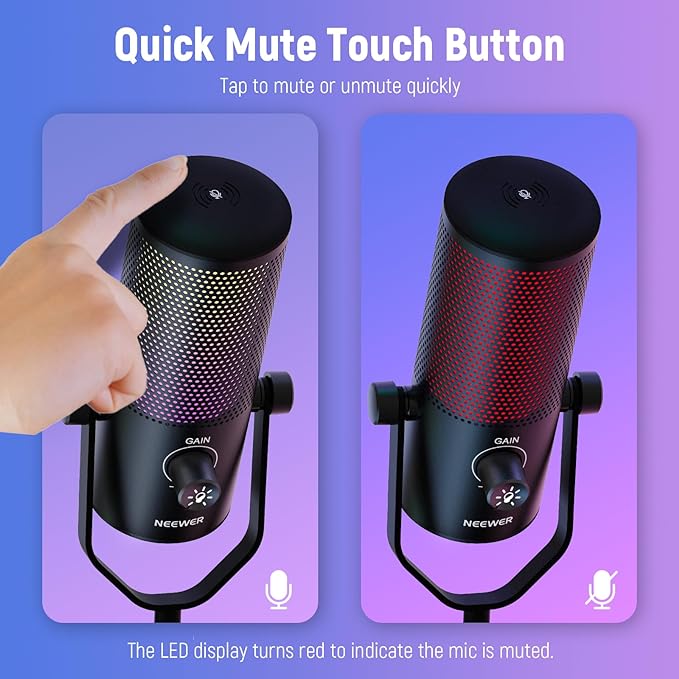 Foto 3 pulgar | Micrófono Usb Para Juegos Con Efecto De Luz Rgb, Plug & Play One Click Silencio Y Ganancia, Para Pc Mac Ps4 Ps