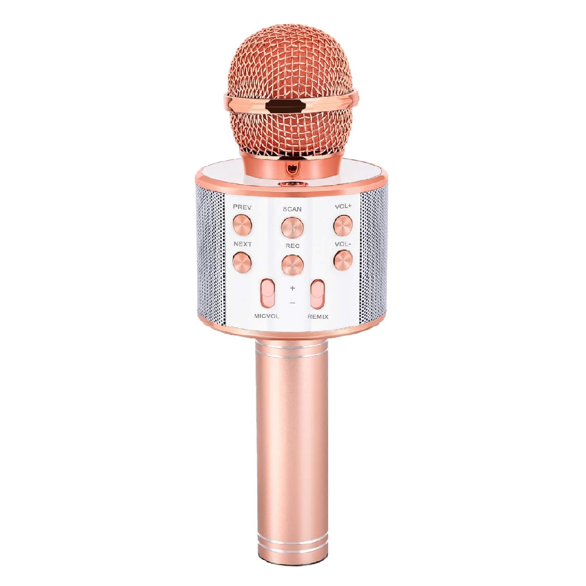 Micrófono de Karaoke Inalámbrico con Bocina y Bluetooth Eo Safe Imports Esi-10913 Cobre