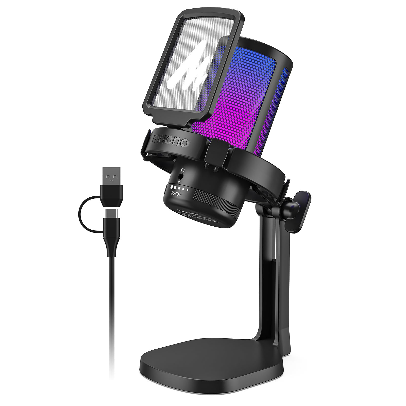 Venta Internacional - Micrófono Usb Para Juegos Maono Gamerwave Con Luces Rgb