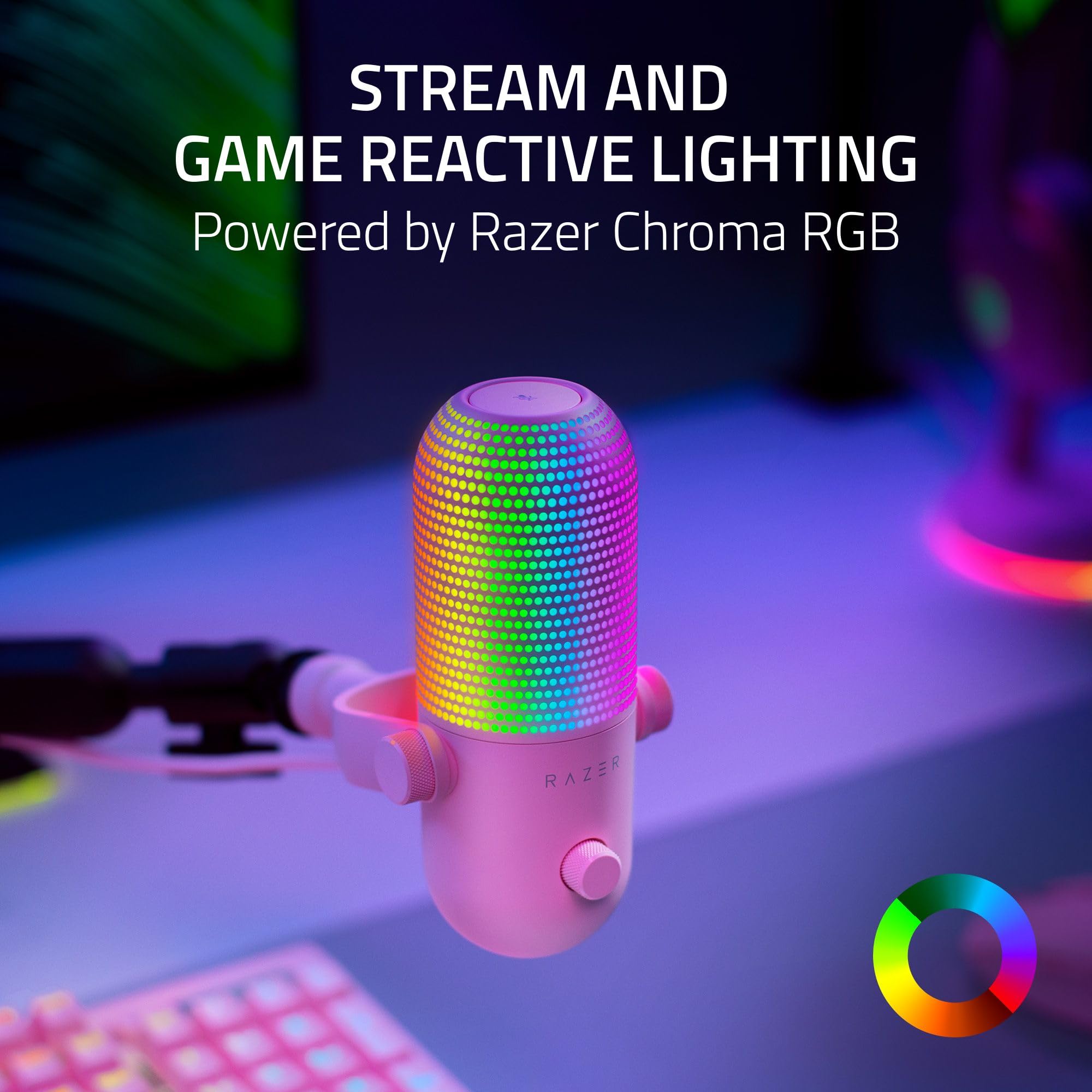 Foto 2 | Micrófono Usb Razer Seiren V3 Chroma Rgb Con Transmisión Y Juego - Venta Internacional.